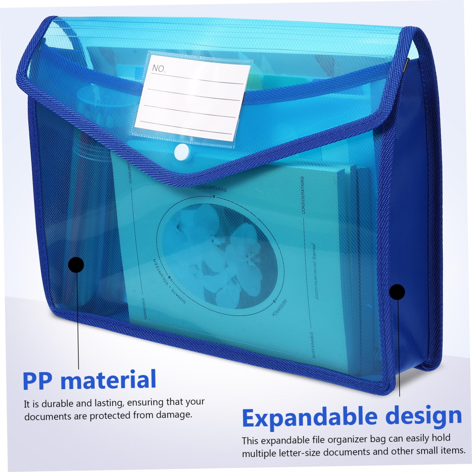 Homoyoyo 7pezzi Cartella Portadocumenti Trasparente Con Bottone Borsa Organizer Espandibile Per Documenti Con Tasca Per Etichette Per Ufficio e Casa