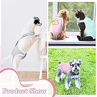 Vista 5 de Nuanchu 3 Piezas Pañales Sanitarios para Perras con Tirantes Ajustables, Pañales Lavables Reutilizables para Perros Pequeños Medianos Grandes