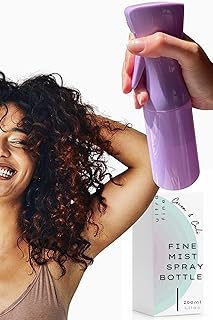 Fine Mist Spray Bottle for Hair | Continuous Mist Spray Bottle - Refillable Empty Mister Water Bottle for Hair, Face, Plants, Cleaning | Curly Hair Spray Bottle for Refreshing Curls by Cocoa & Cali