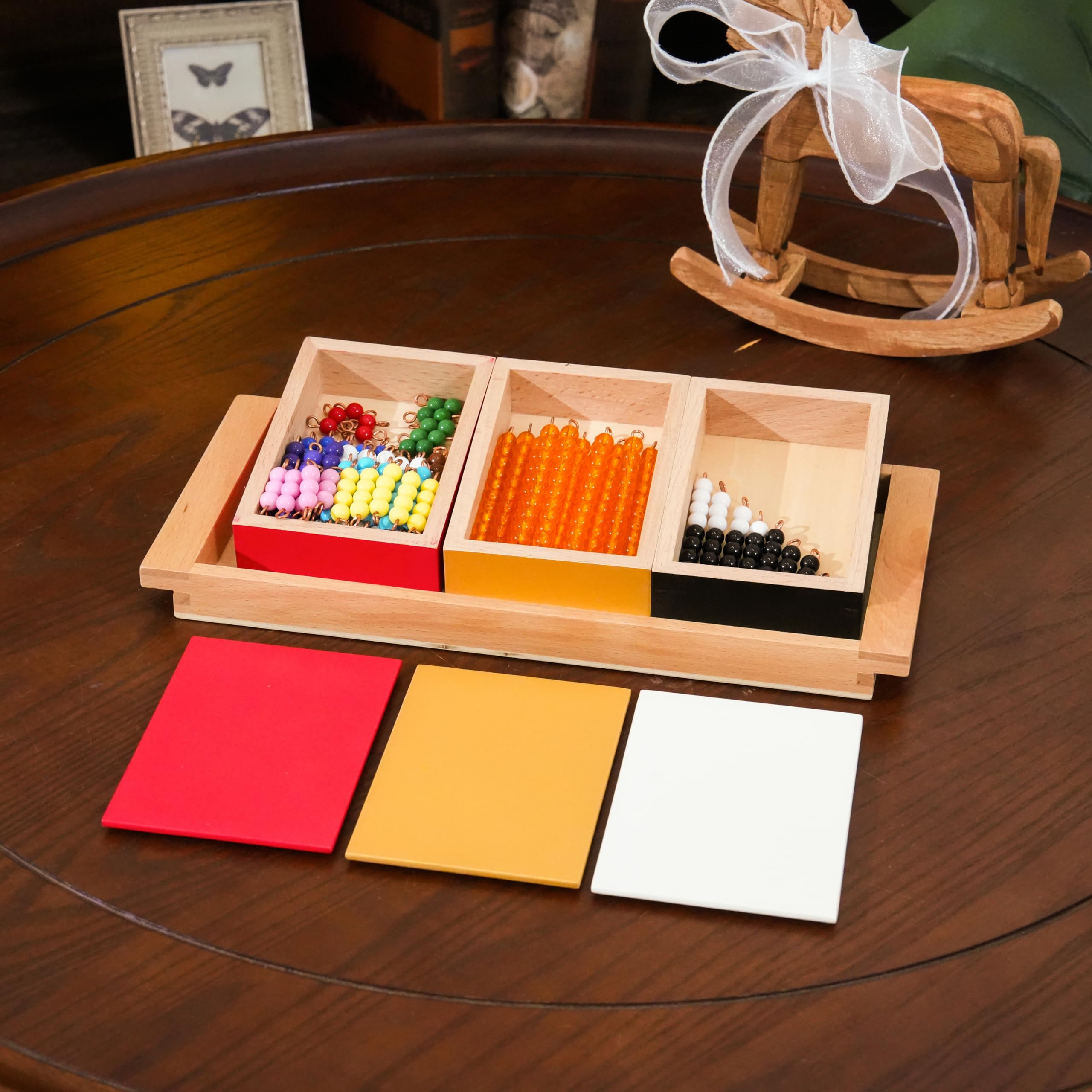 Montessori Materiali matematici, giocattolo educativo in legno per numeri e calcoli, scuola materna e elementare, scuola domestica e aule a partire dai 3 anni (gioco di serpente Montessori