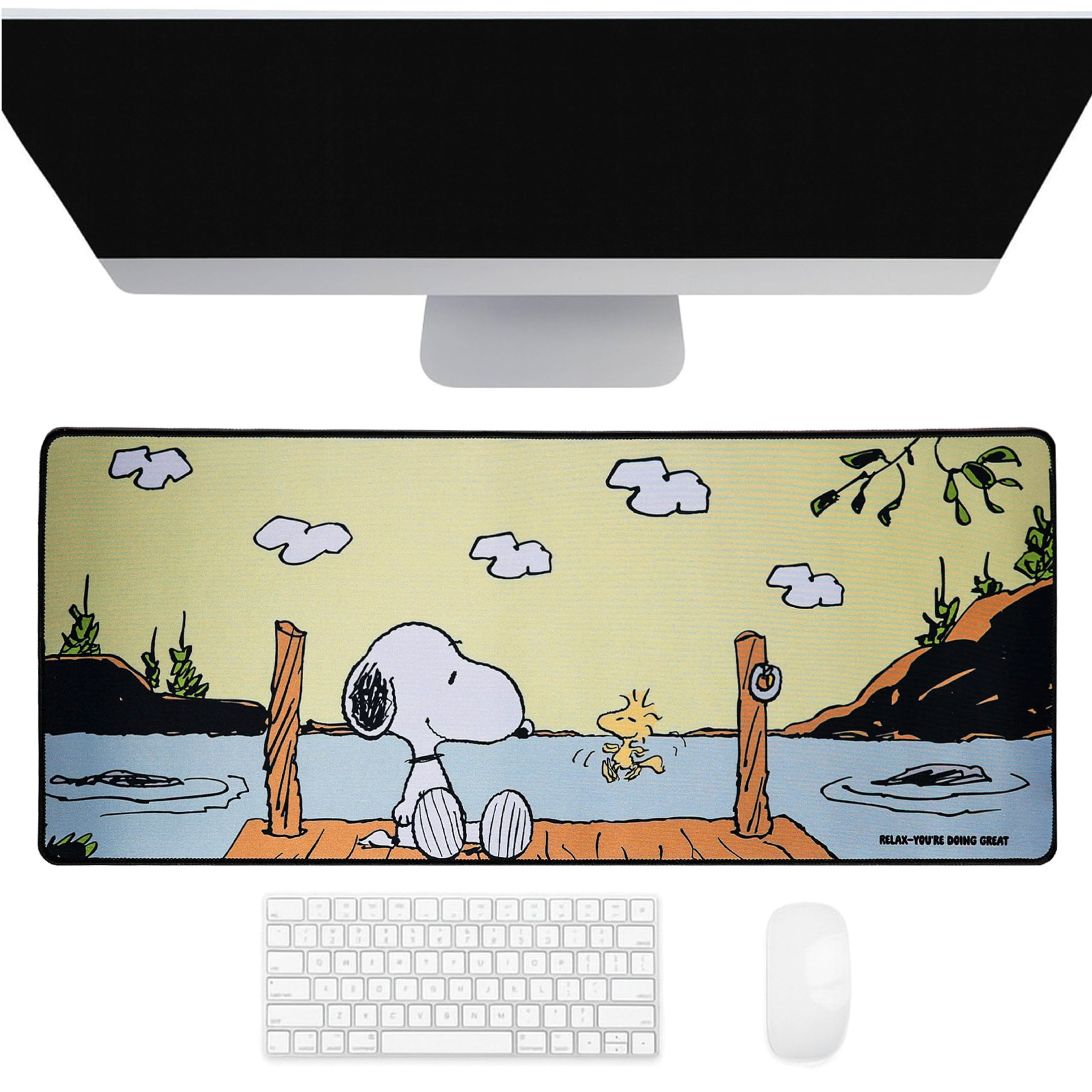 Snoopy Jumbo Desk Mat – Large Gaming & Office Mouse Pad, Non-Slip Base, Smooth Surface for Computer, Laptop & Keyboard Official Peanuts Merchandise