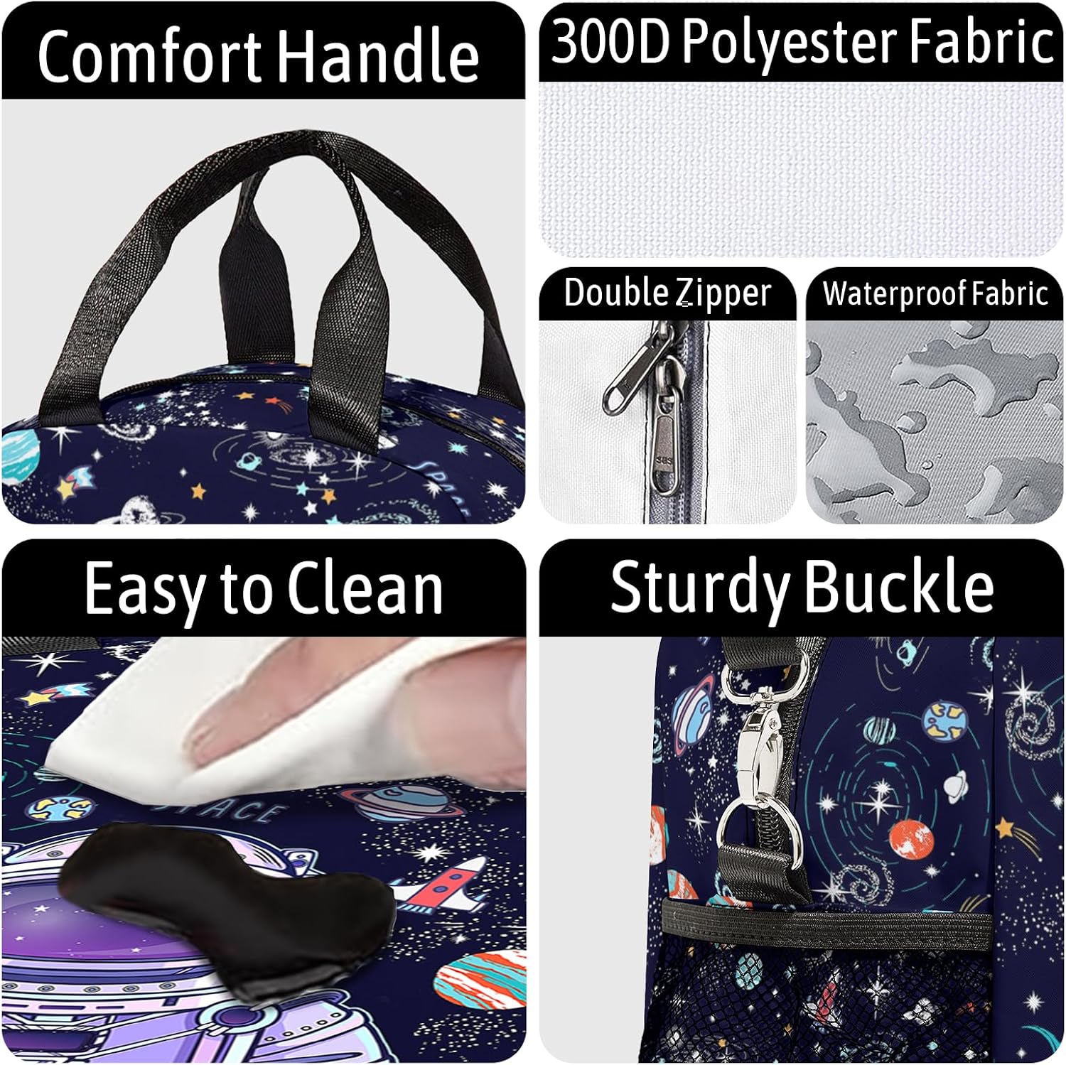Astronaut Lunch Bag Insulated Lunch Box Large Capacity Meal Tote for Kids Women Men Cooler Bag Waterproof Adjustable Shoulder Strap Spaceman Lunch Tote for Work School Picnic Travel Hiking Office