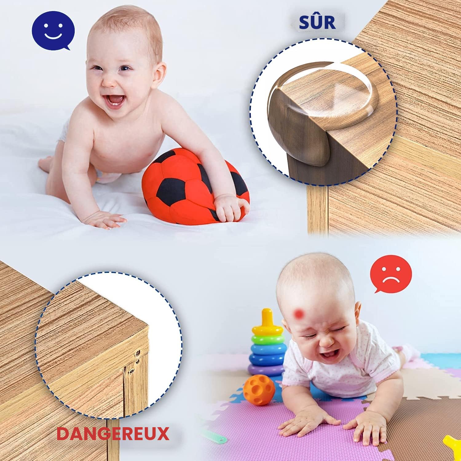 30PCS Coin de Table Protection Bebe, Protection Coin de Table bébé Protege Coin de Table Bebe Protection Angle Bebe Protection Meuble Bébé pour Berceau, Cheminée, Escaliers