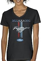 Vista 2 de Ford Mustang Classic - Camiseta con cuello en V para mujer GT Cobra Boss 302 Mach 1