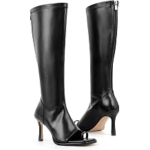 MissHeel Open Toe Knee High Boots Toe-Ring Stretch Summer Boot with Zipper