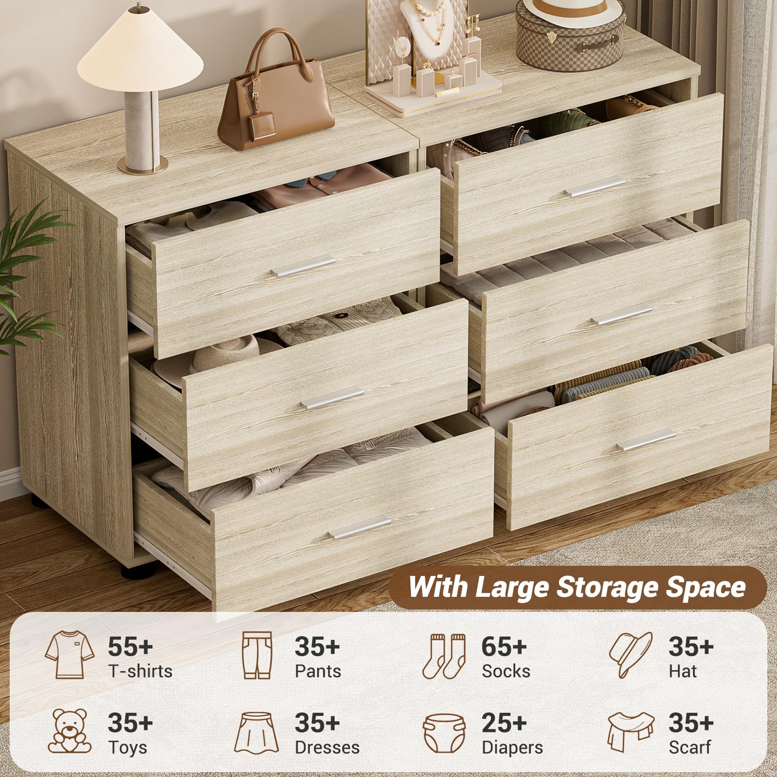 Amazon.com: Aheaplus Closet Drawers Set of 2, Wood Closet