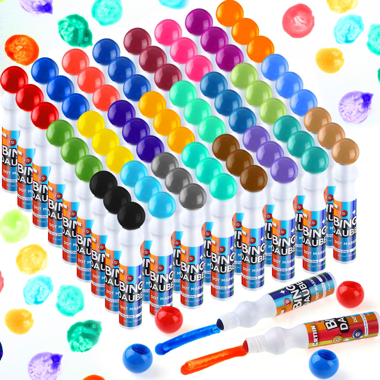 Photo 1 of Crtiin 72 Pack Bingo Daubers Bulk, 24 Colors Mini Dot Markers Bingo Supplies, Dot Paint Markers Set for Art and Crafts Painting Supplies Christmas Drawing Coloring