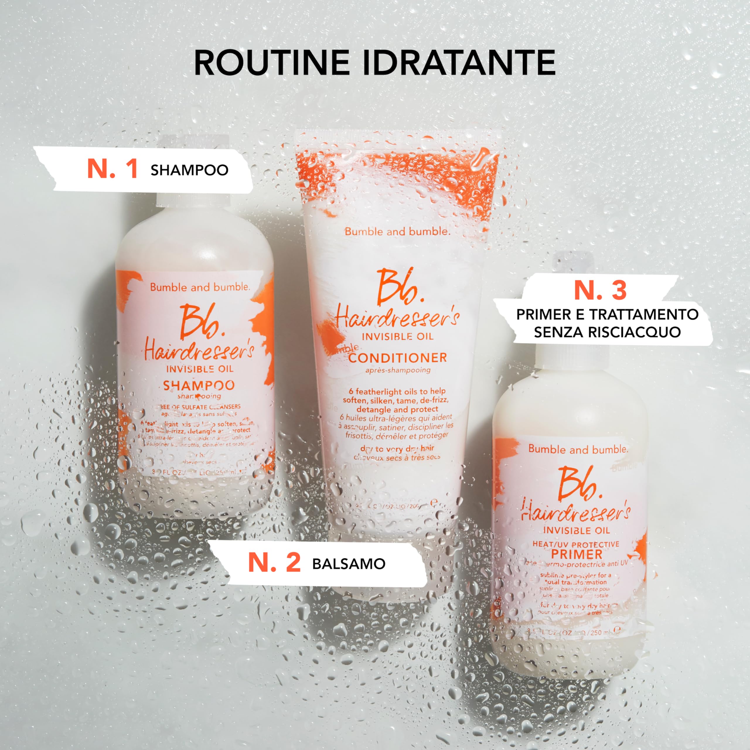 Bumble and bumble. Hairdresser’s Invisible Oil Heat/UV Protection Leave-In Conditioner Hair Primer | Idratante, anti-crespo, protezione del colore | Balsamo e primer per capelli con oli