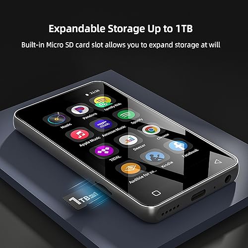 Miniatura 7 de Reproductor de MP3 con Bluetooth y WiFi, reproductor de MP3 con Spotify, Spotify Kids, Audible, Pandora, Tienda Music, reproductor de música de 4