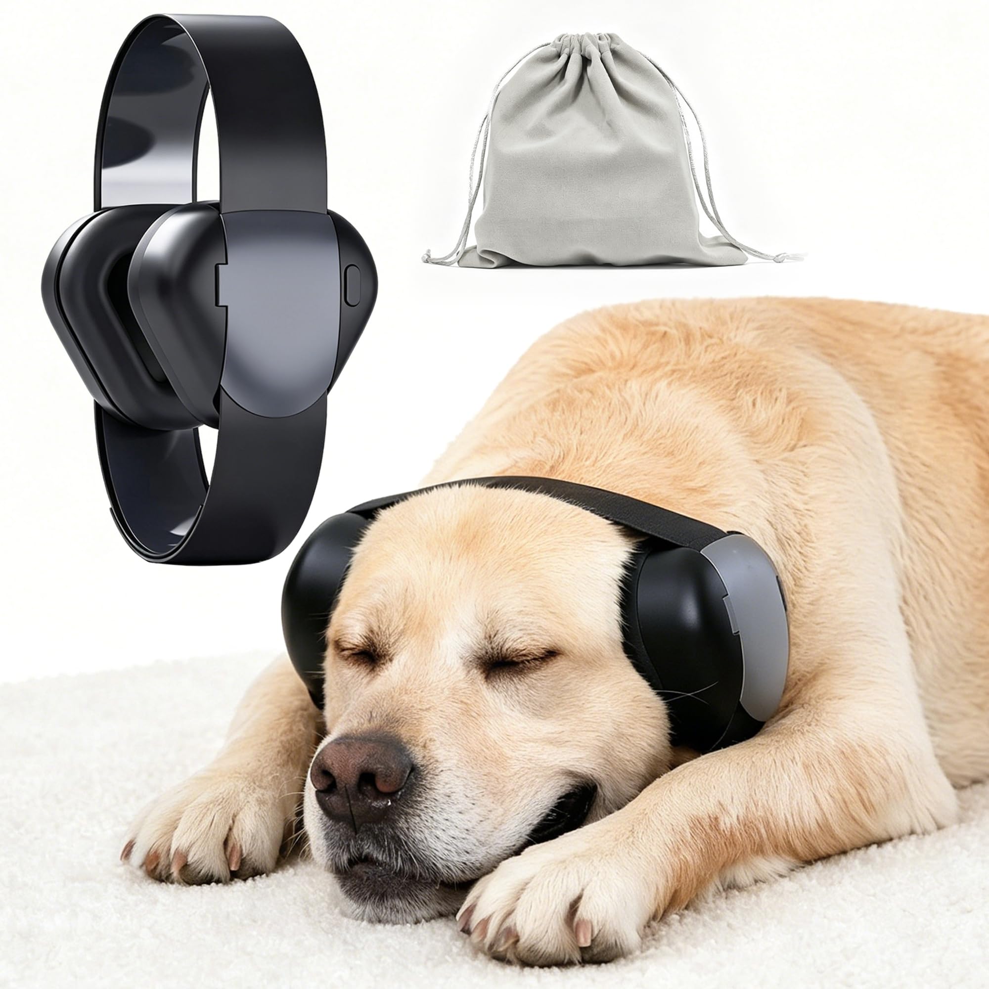 Casque anti-bruit pour chien avec sangles réglables et flexibles 35 dB NRR