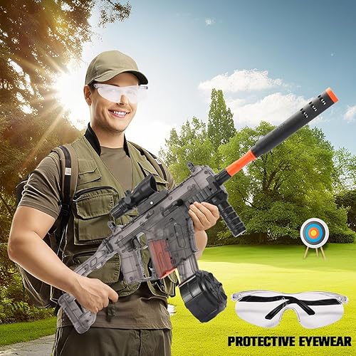 Miniatura 7 de Lanzador de bolas de gel con 12 Cool Stricks versión transparente, juguetes eléctricos potentes de 160 Fps 70 pies, 10 Rs por segundo, lanzador