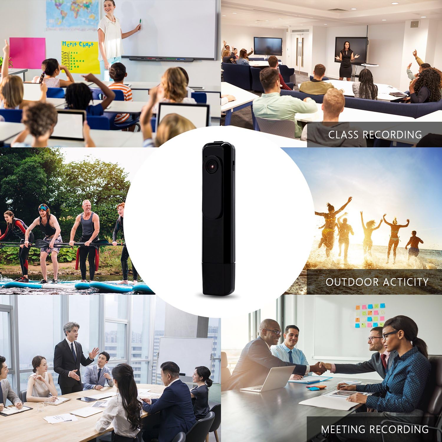 Hidden Camera Mini Body Camera HD 1080P Portable Cop Pocket Cam with Video Recorder Nanny Camera for Home Security, No WiFi Needed Indoor/Outdoor Security Guard Surveillance Camera Equipment