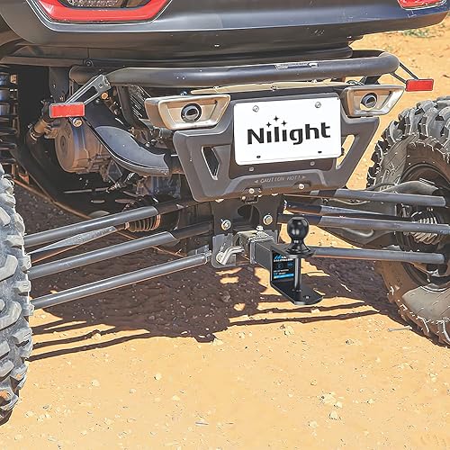 Miniatura 8 de Nilight Soporte de enganche múltiple 3 en 1 ATV UTV con bola de 2 pulgadas nominal de 2000 libras, se adapta a la correa del cabrestante receptor de