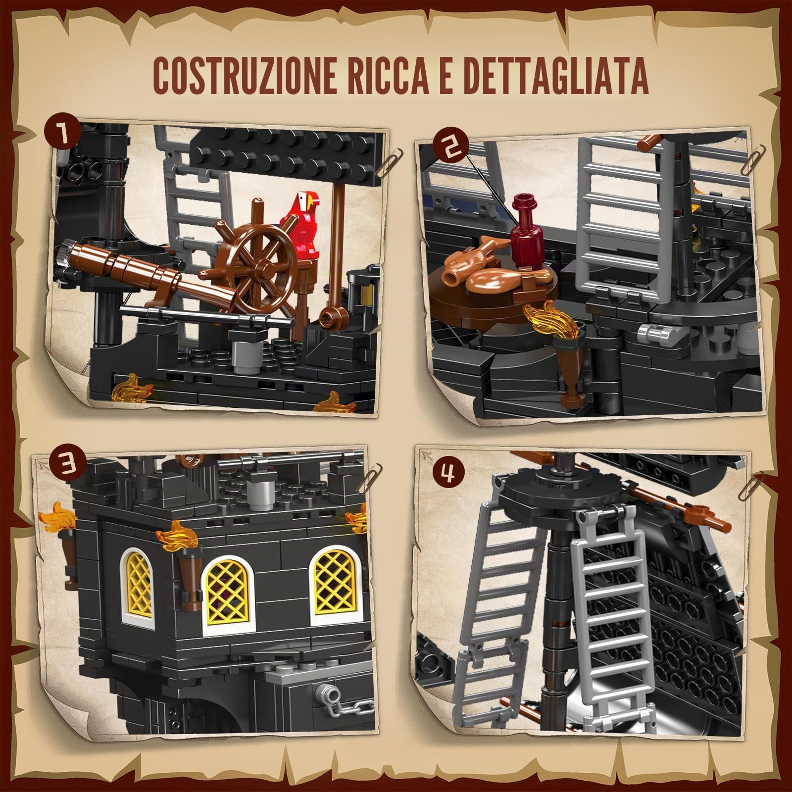 Mould King Black Pearl 10195 - Set di mattoncini da costruzione, 932 + pezzi con design dettagliato, regalo per ragazzi e ragazze dai 10 anni in su