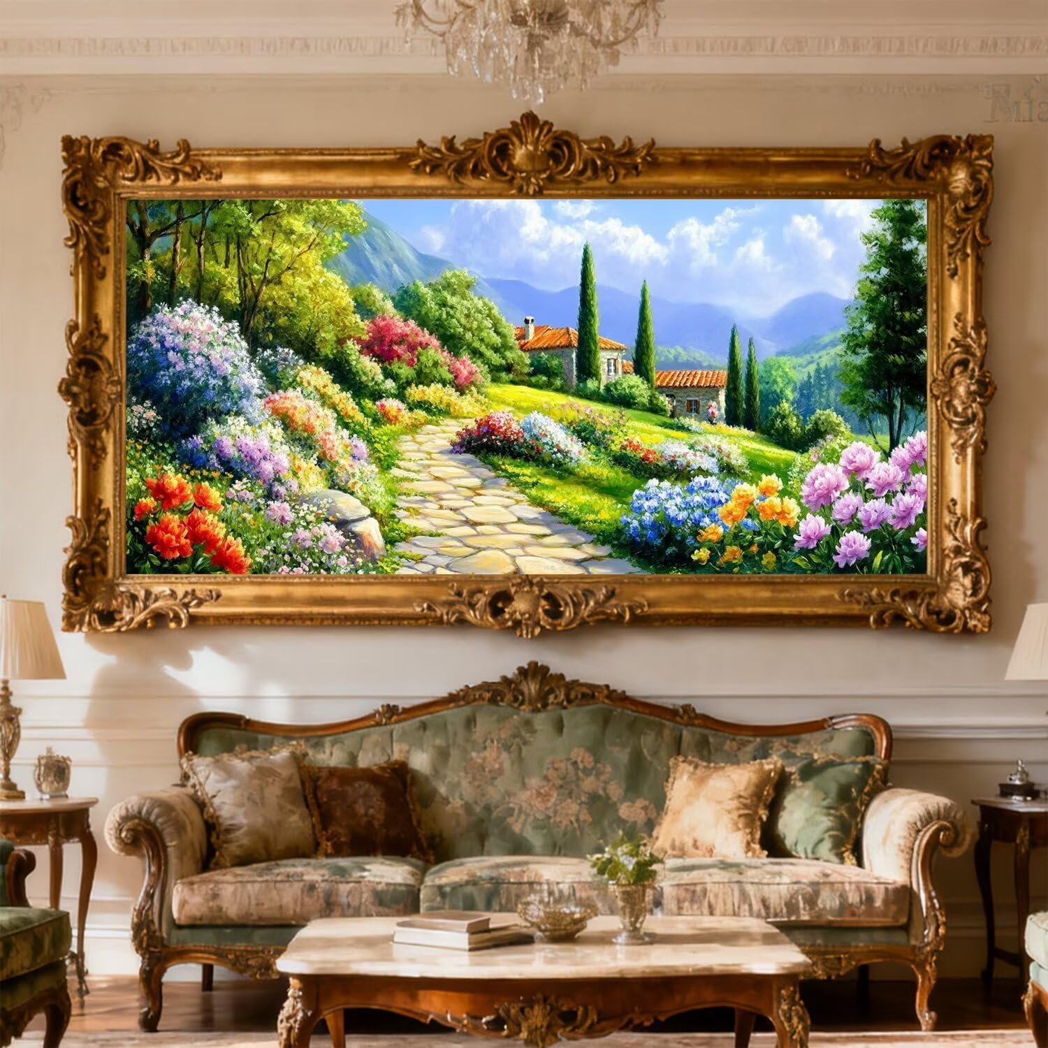 Diament Malarstwo Ogród Diament Malarstwo Dorosły Duży Format 190x80cm Haft Diamentowy Krajobraz Diamentowy Pełny zestaw Kryształ Ścieg krzyżykowy Aktywność Ręczna, Dekoracja Domu Prezenty O-58G