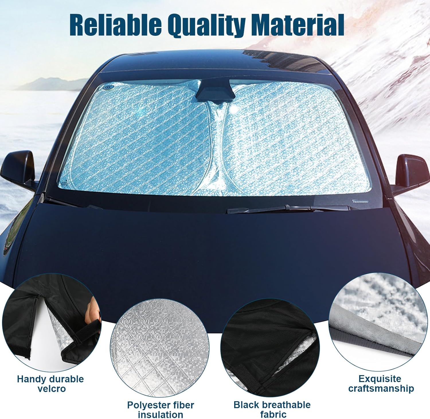 Napvédő szélvédő részletei és rétegei