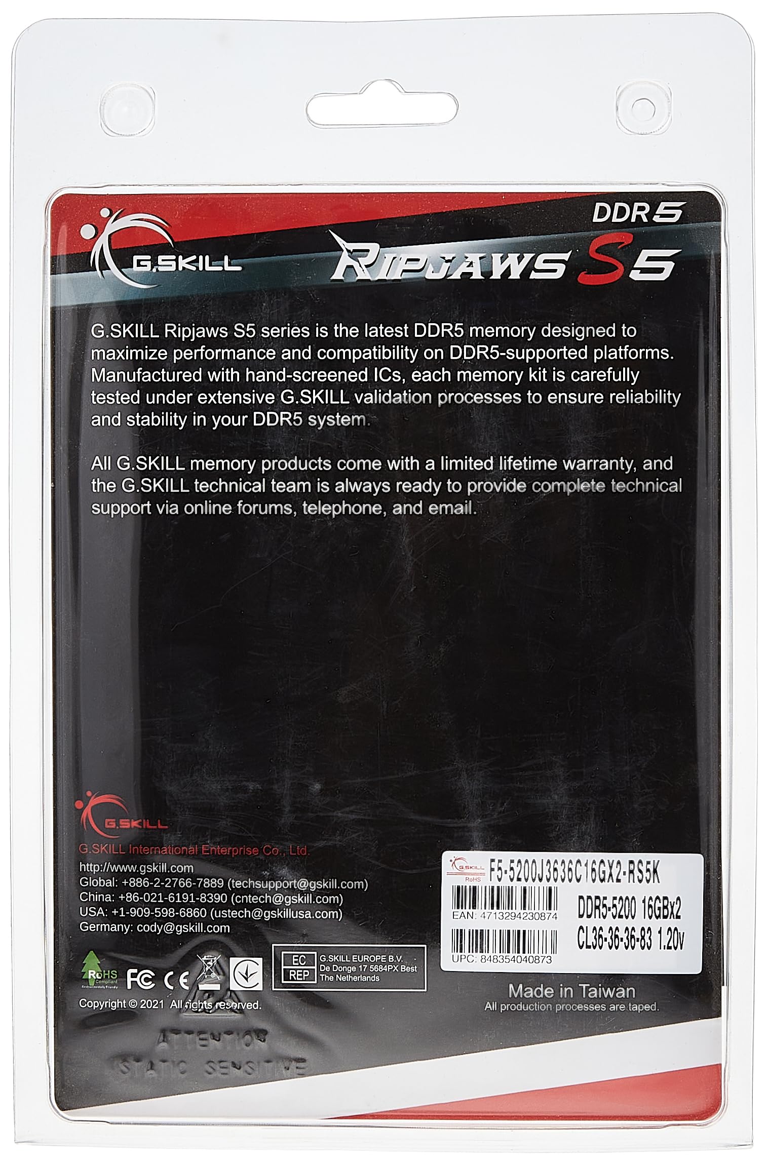 Amazon.co.jp: G.Skill Ripjaws S5シリーズ DDR5 RAM 32GB (2x16GB
