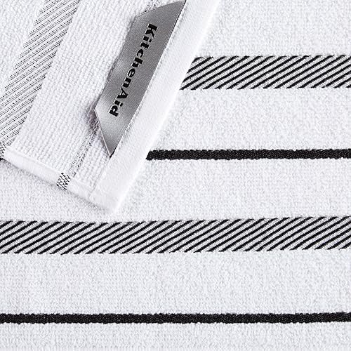 Miniatura 9 de KitchenAid Albany - Juego de 8 paños de cocina, terciopelo azulblanco, 12 x 12 pulgadas