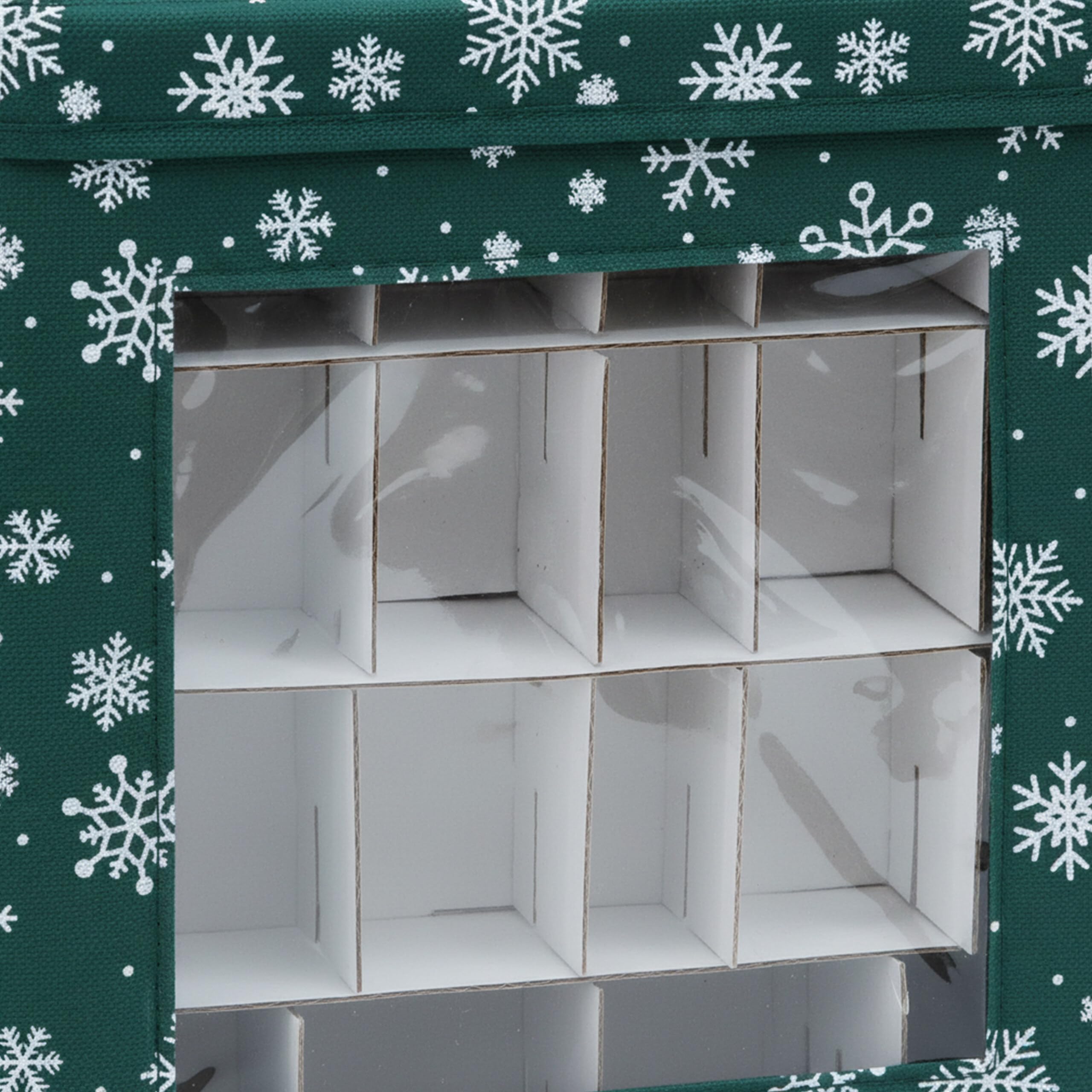Relaxdays Scatole Porta Palline di Natale, Set 3 pz, TNT e Cartone, Verde, 33x33x33 cm