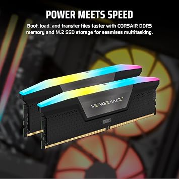 Corsair Vengeance a7500 Gaming PC Liquid Cooled AMD Ryzen 7 7800X3D CPU NVIDIA GeForce RTX 5070 GPU 32GB Vengeance RGB DDR5 Memory 1TB M.2 SSD Black