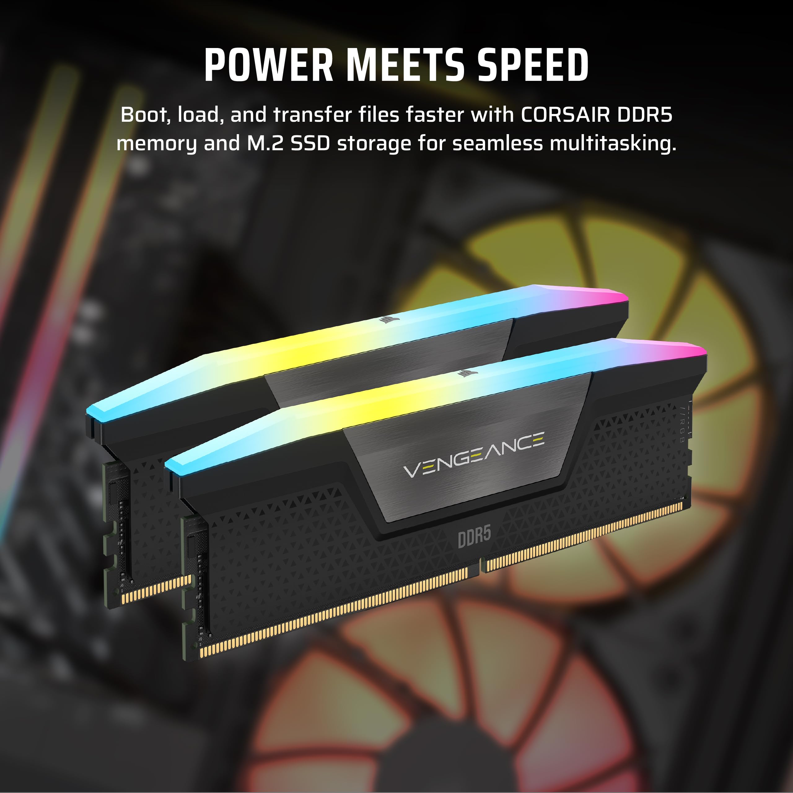 Corsair Vengeance i7500 Gaming PC – Liquid Cooled Intel® Core™ i9-14900KF CPU – NVIDIA® GeForce RTX™ 5090 GPU – 64GB Vengeance RGB DDR5 Memory – 2TB M.2 SSD – Black