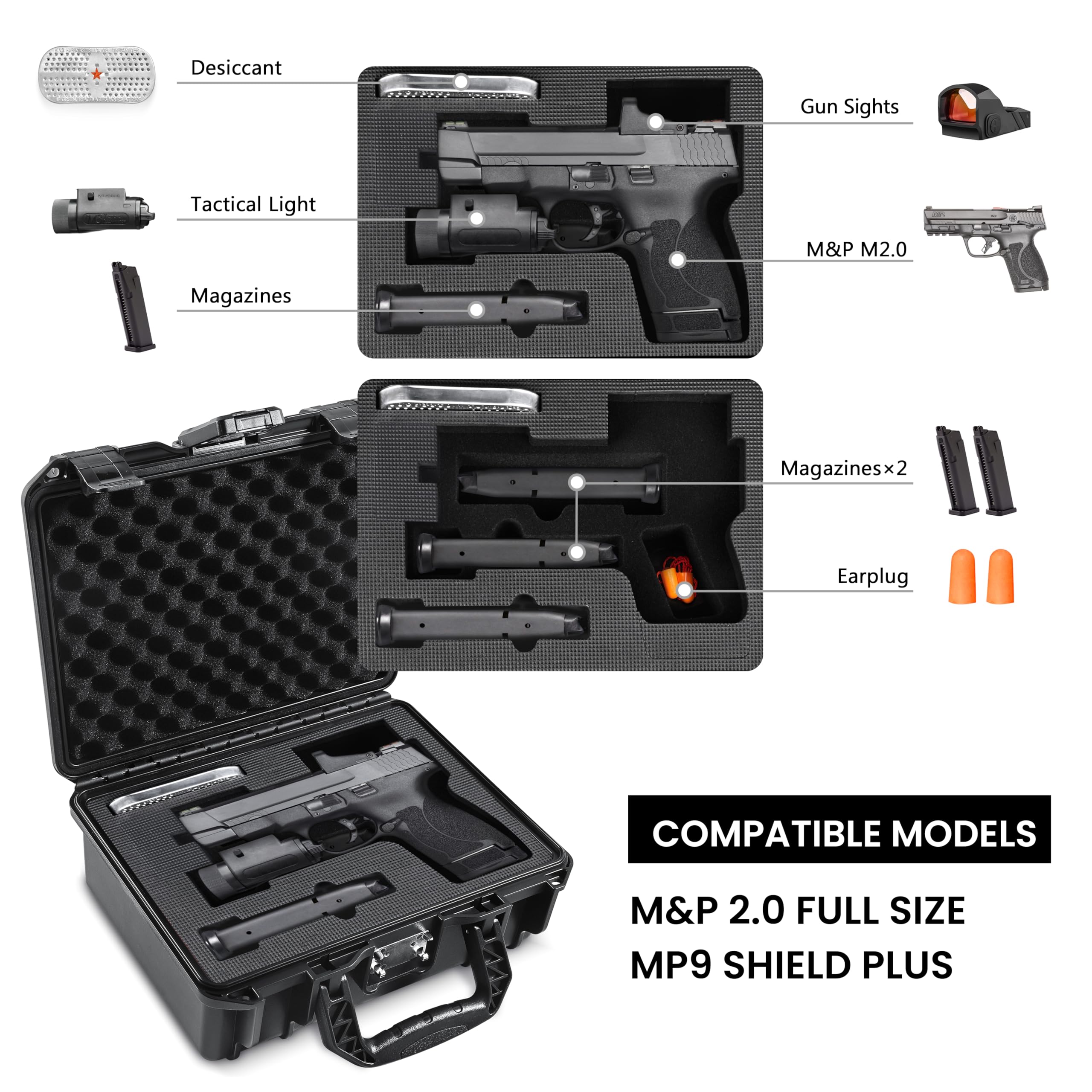 Amazon.com: Kinghardcase TSA Approved Pistol Case for Smith