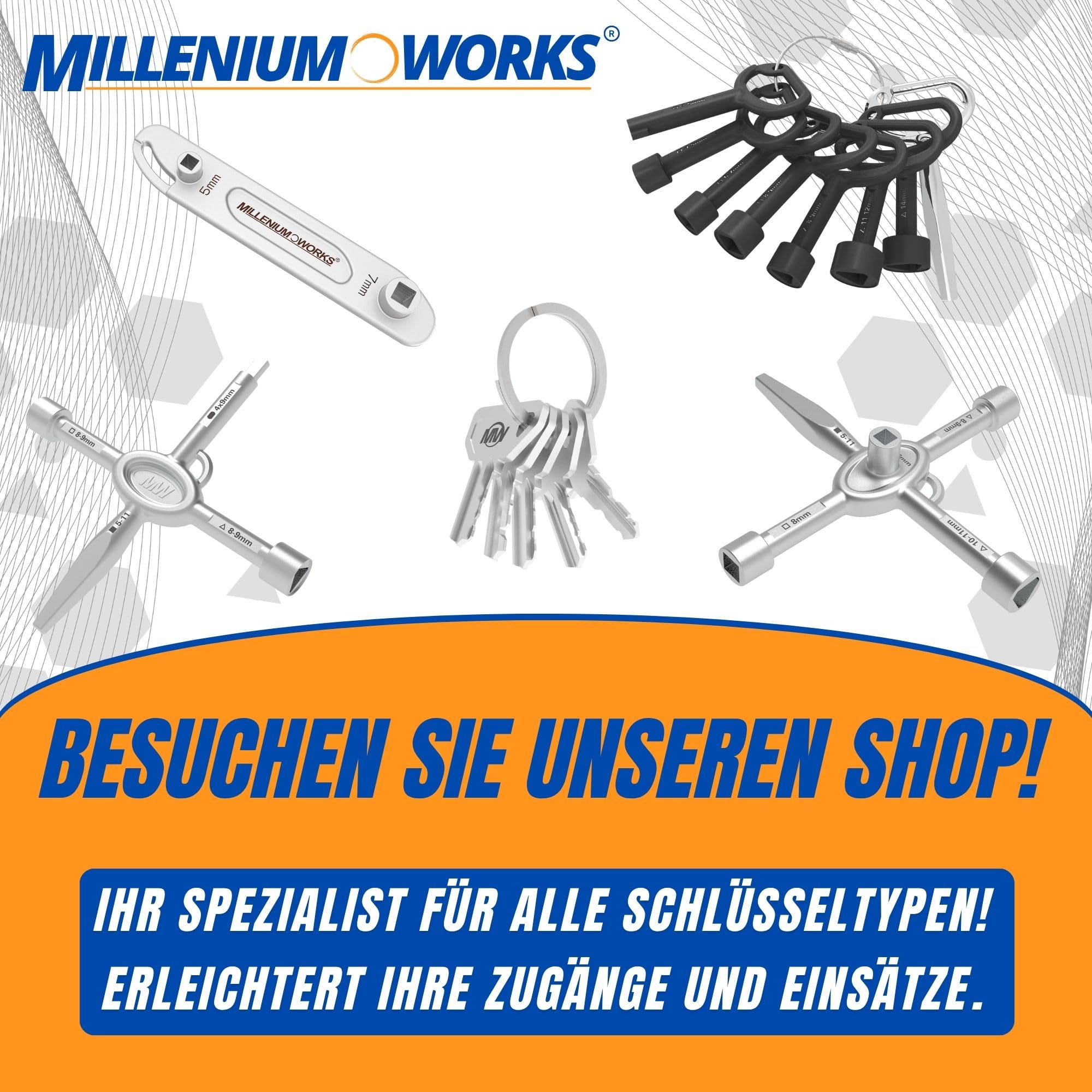 3-in-1-Dreikantschlüssel : 17mm (M10), 19mm (M12), 14mm | Universal pollerschlüssel dreikant für absperrpfosten | Pfostenschlüssel, Feuerwehrschlüssel | 3 kant schlüssel | Parkpfosten Schlüssel