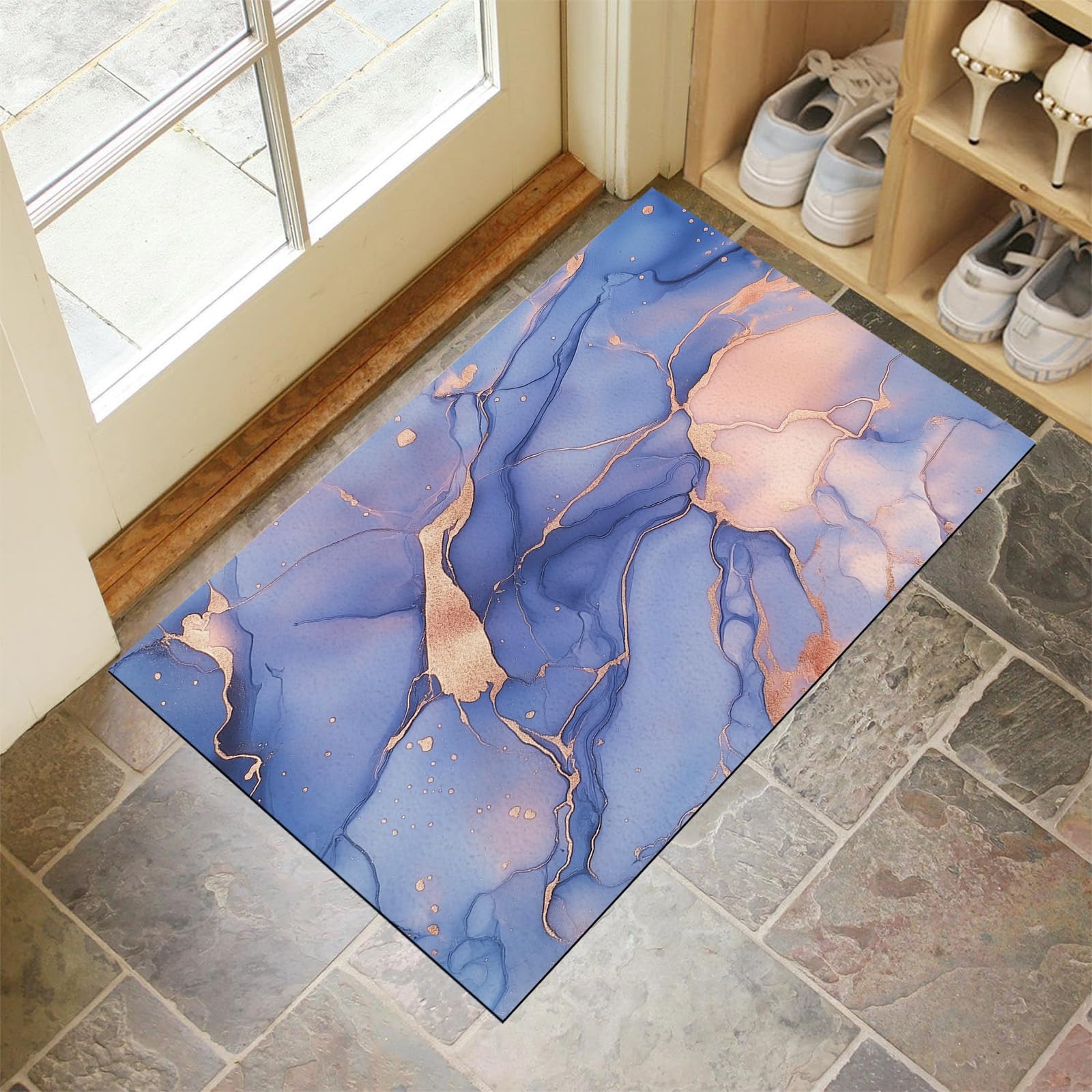 Tapis de porte intérieur entrée absorbant et paillasson lavable grand format