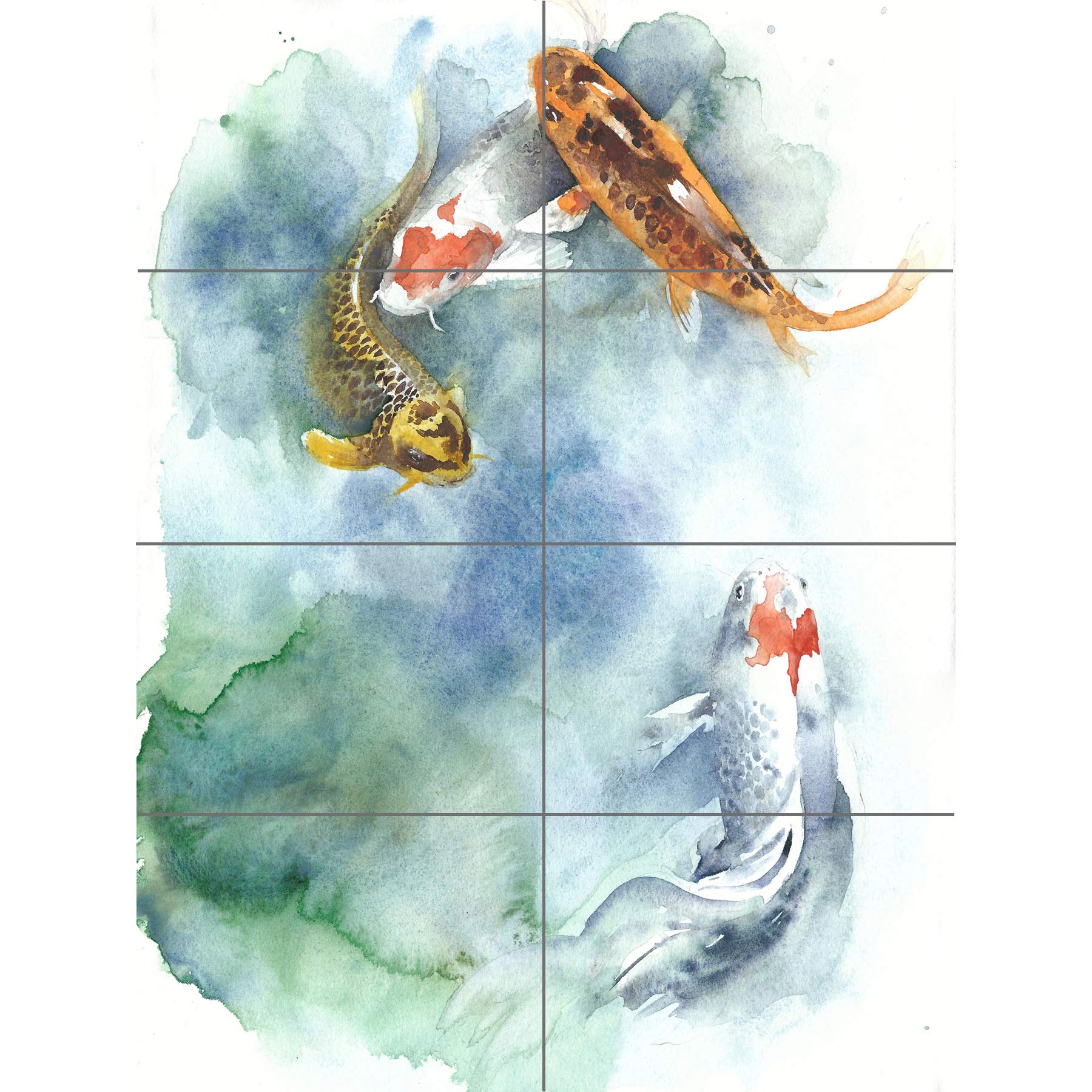 Artery8 Japanese Koi Fish Pond XL Giant Panel Poster (8 Sections)