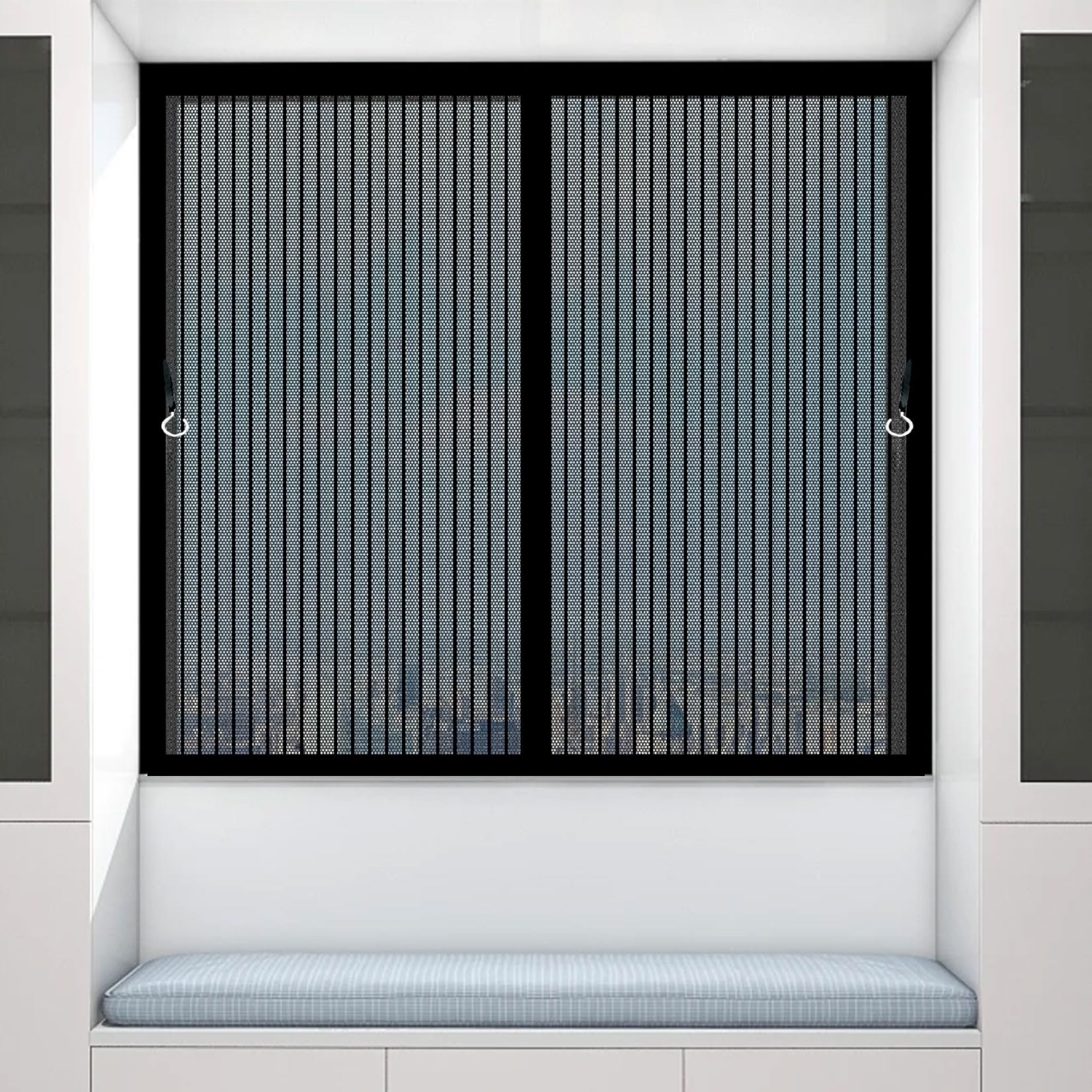 Chenmiao Black Magnetic Fly Screen Curtain Door 66 X 115 Cm Anti Mosquito, Hands Free, Self Sealing Magnetic Fly Net Mesh Keeping Out Flies Bug, Kid And Pet Friendly For Window, Sliding Doors,