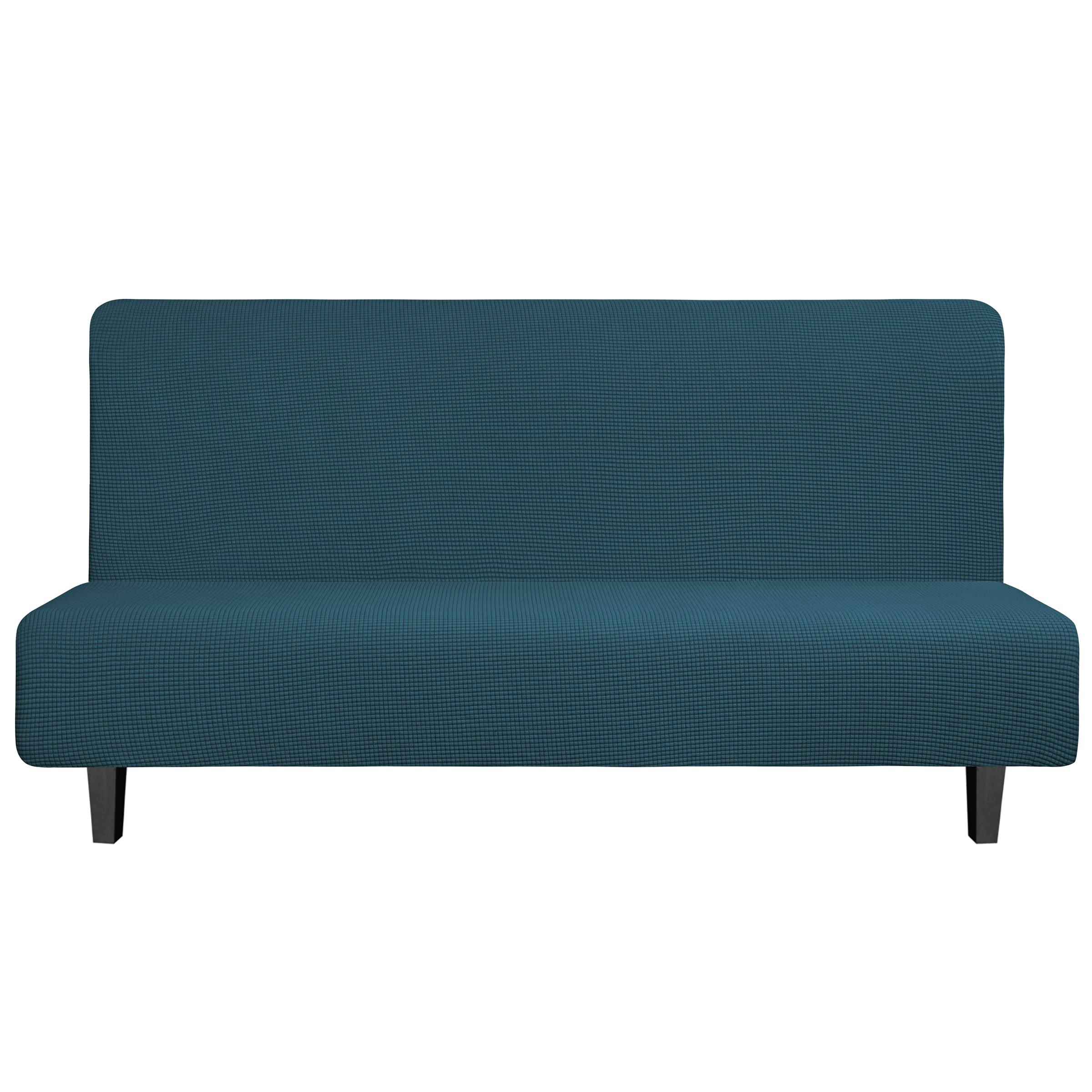 Easy-Going Stretch Large Futon Slipcover Armless Futon Cover Deep Teal