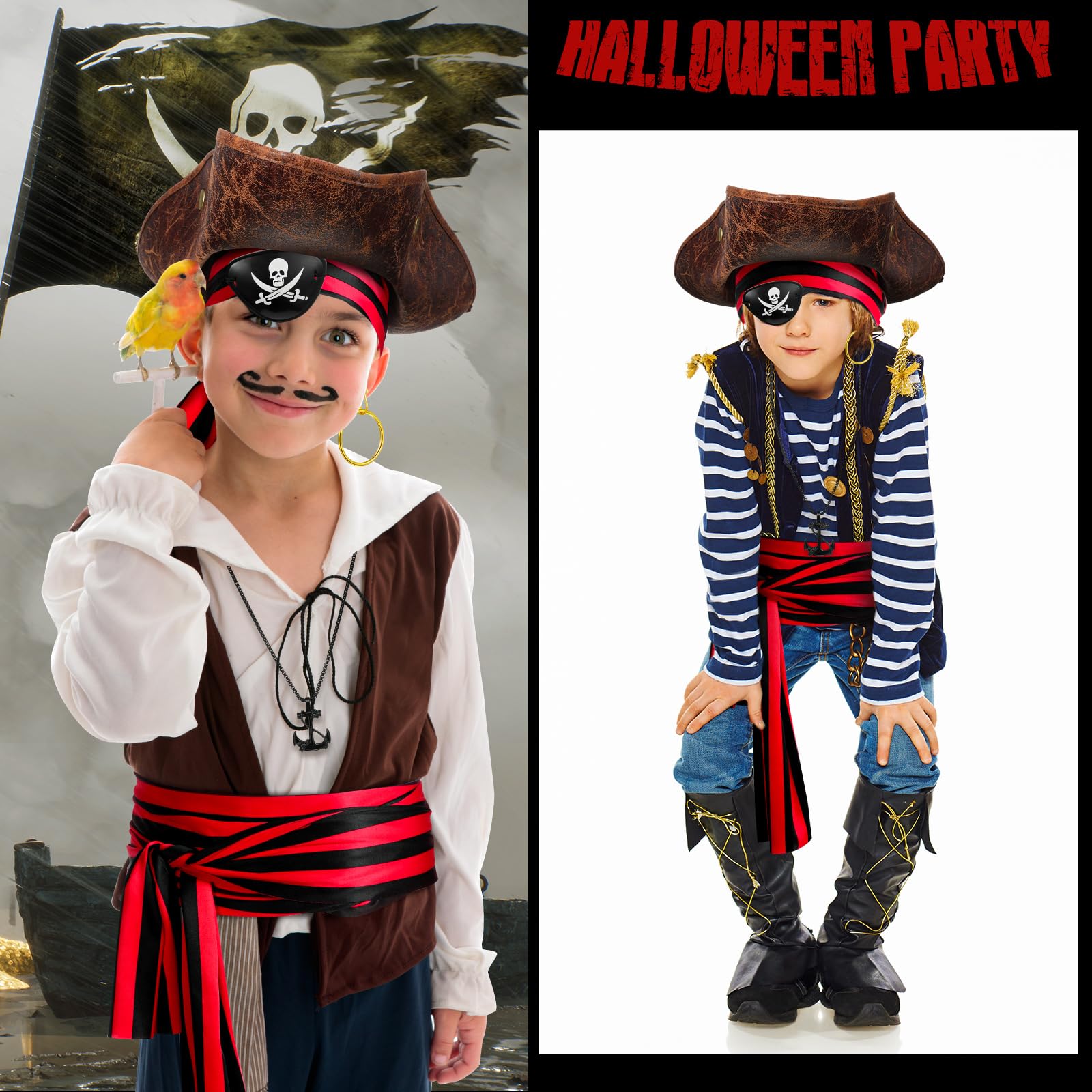 Pirate Costume Kids /Plus Size Pirate Scarf Belt Waist Sash And