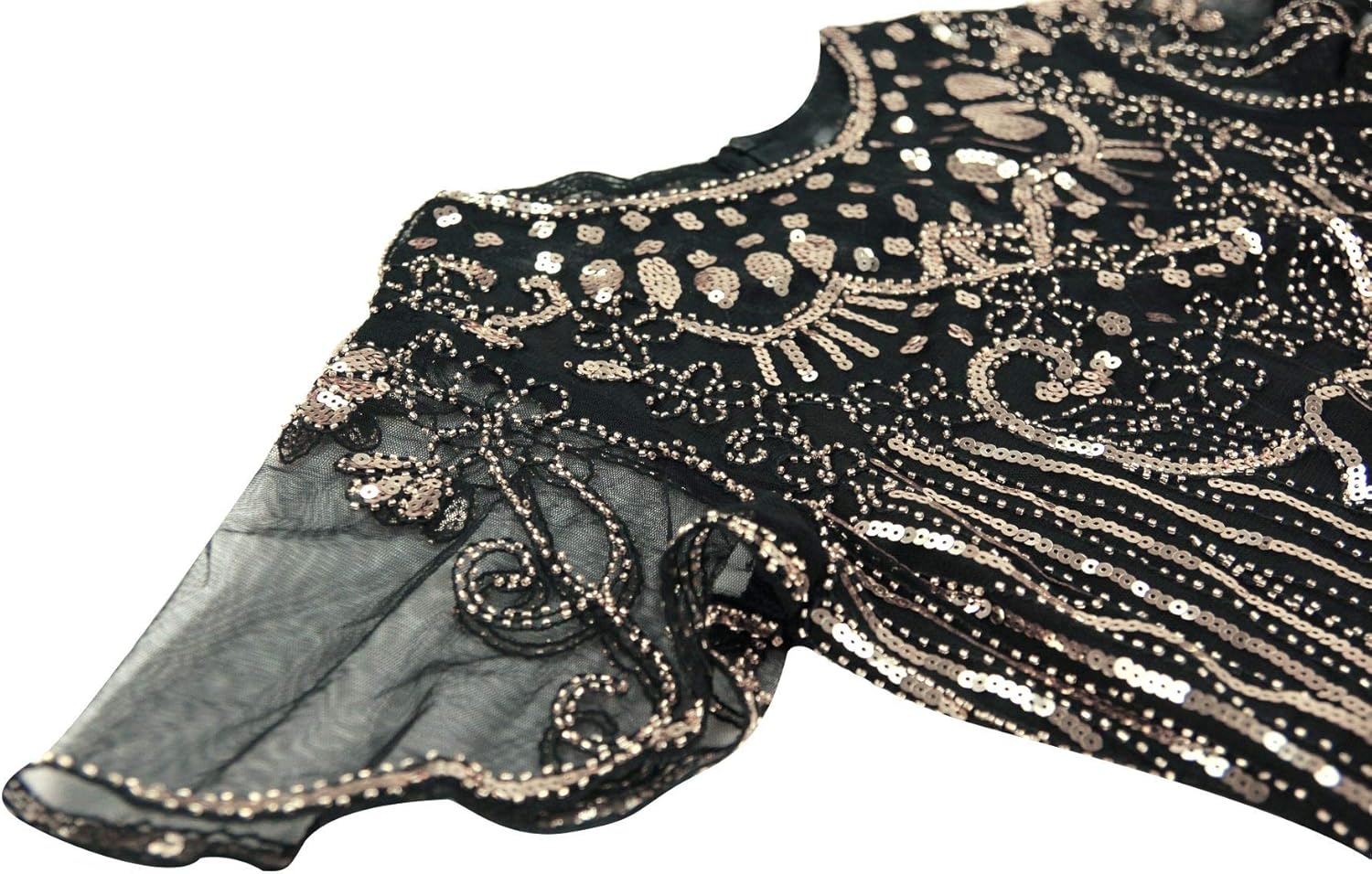 Women 1920s 1930s Gatsby Cocktail Flapper Mardi-Gras Costume Dress 20S Headband Accessories Set - Image 3