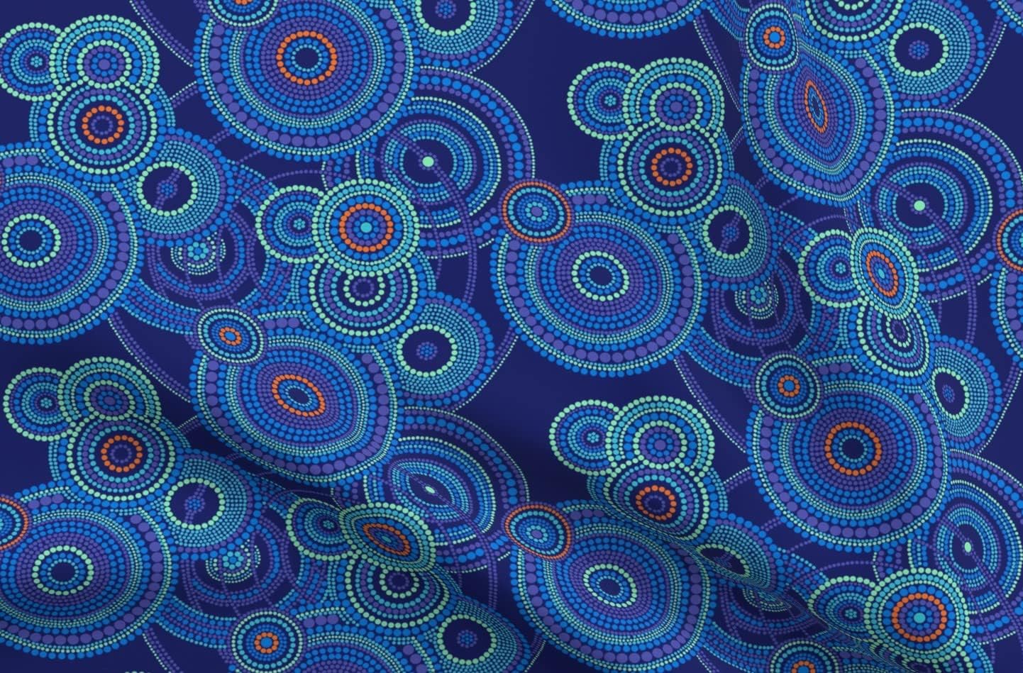 Spoonflower Fabric - Over Reef Australia Bedtime Night Sky Great Art Deco Spots Dots Printed on Upholstery Velvet Fabric Fat Quarter - Upholstery Home Decor Bottomweight Apparel