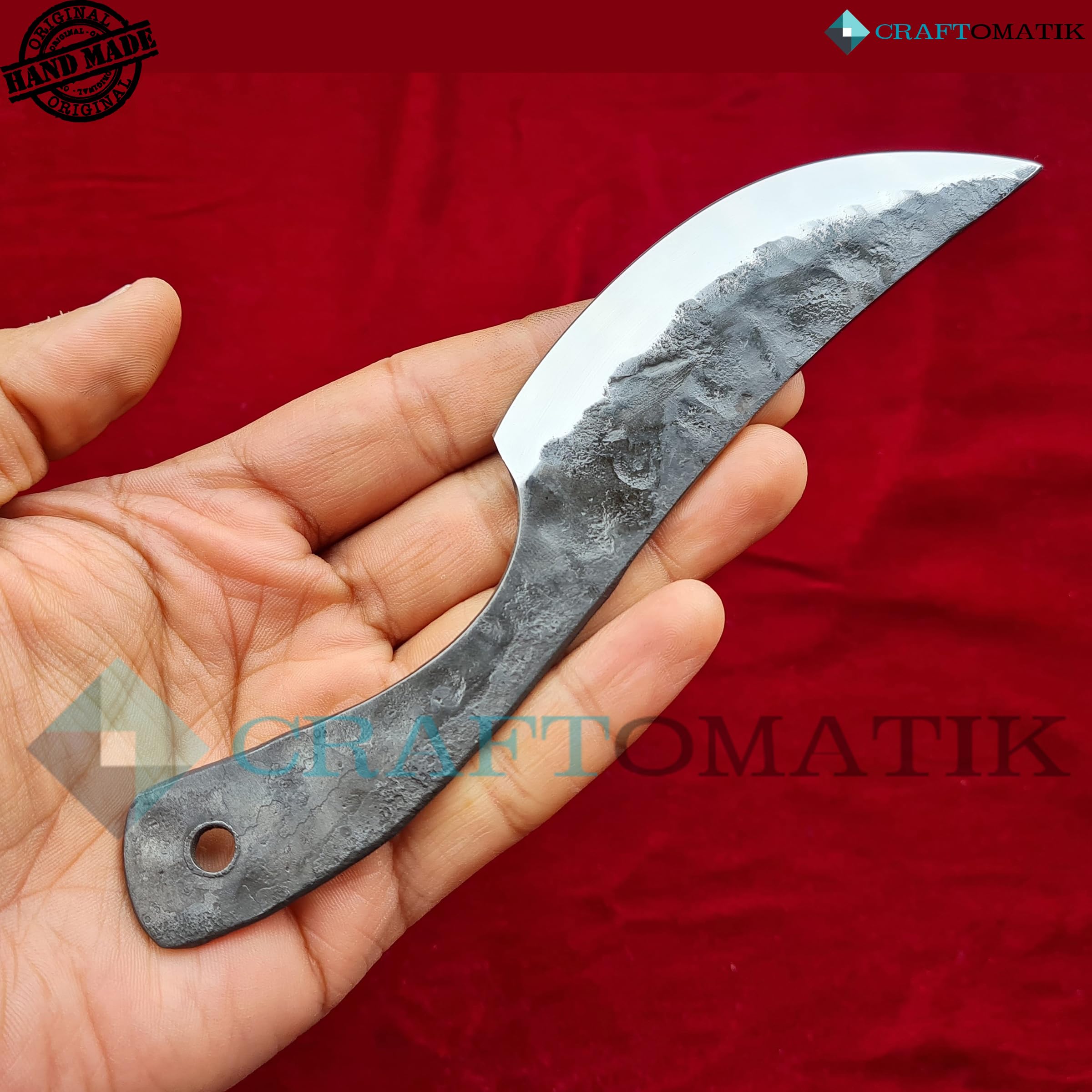 Juego de cubiertos forjados a mano de estilo medieval, 3 piezas (cuchillo, tenedor, cuchara) con funda de piel | Juego de regalo para cocina, camping y barbacoa | HFTC10x