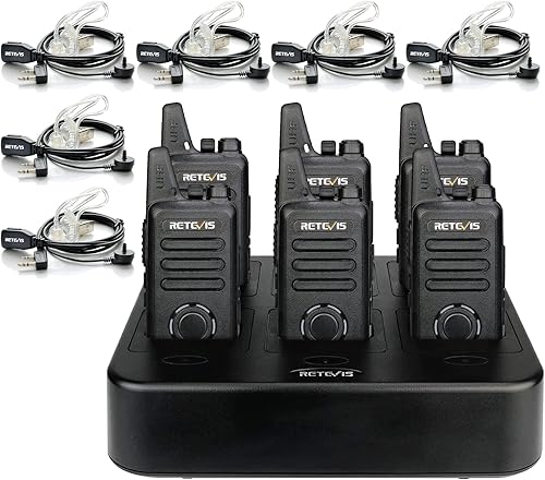 Retevis RT22S Radios de 2 vías recargables, walkie talkies de largo alcance con auricular y micrófono, pantalla de canal, señal de señal, radio