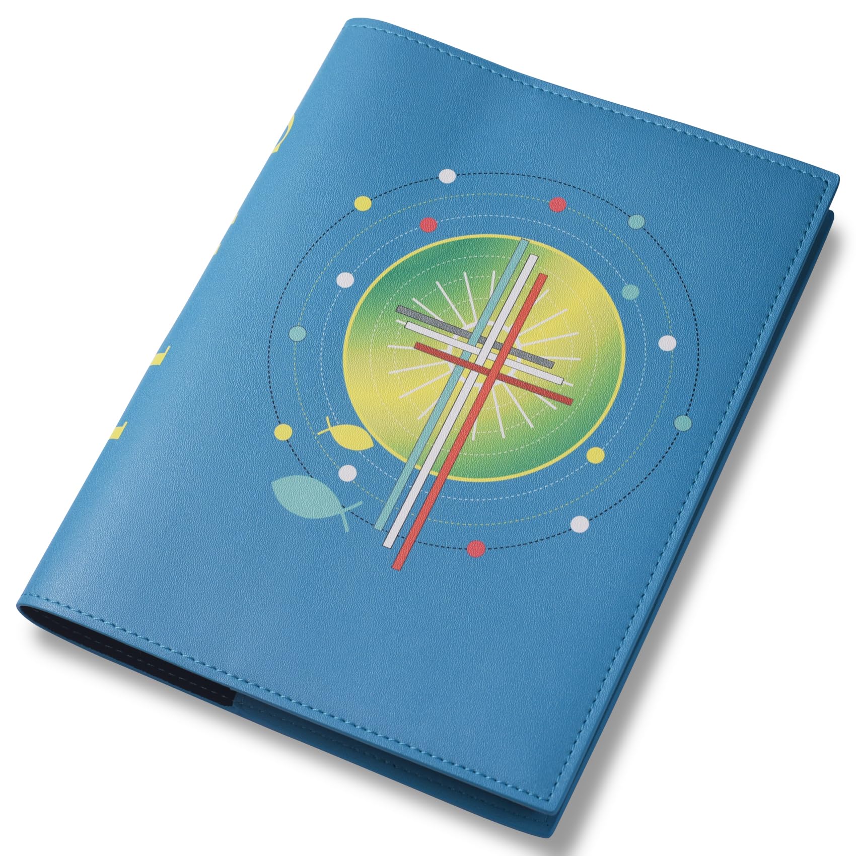 LParkin Gotteslob Cover Communion with Cross Fish for the Catholic Church Hymn Book 15 x 22 cm Grey Blue (Blue)