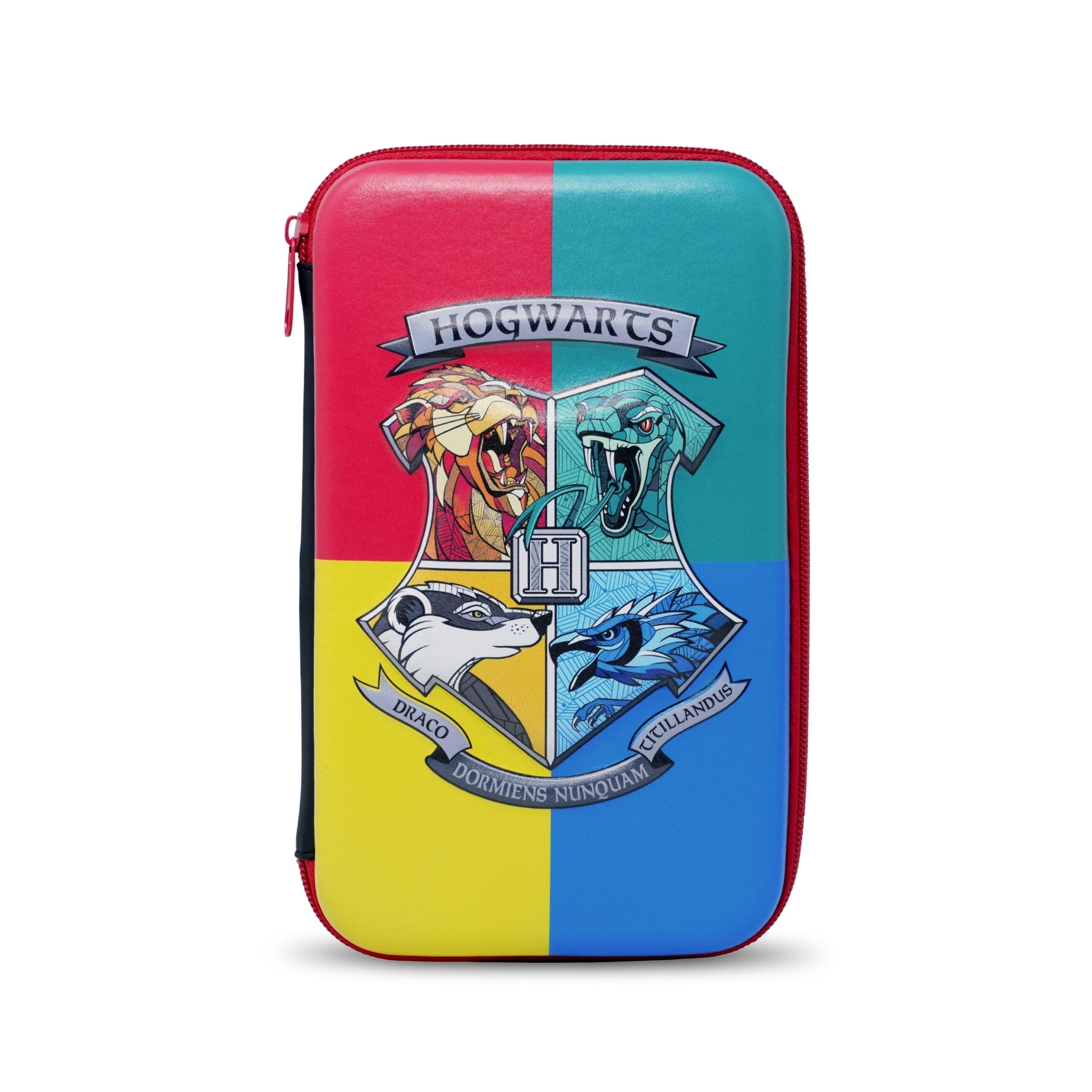 Harry Potter Pencil Case | Hogwarts EVA Hard Shell Organizer Compartments, Zipped Stationery Box-14.5 x 4 x 21.5 cm-Boys & Girls Birthday Christmas Office Gift