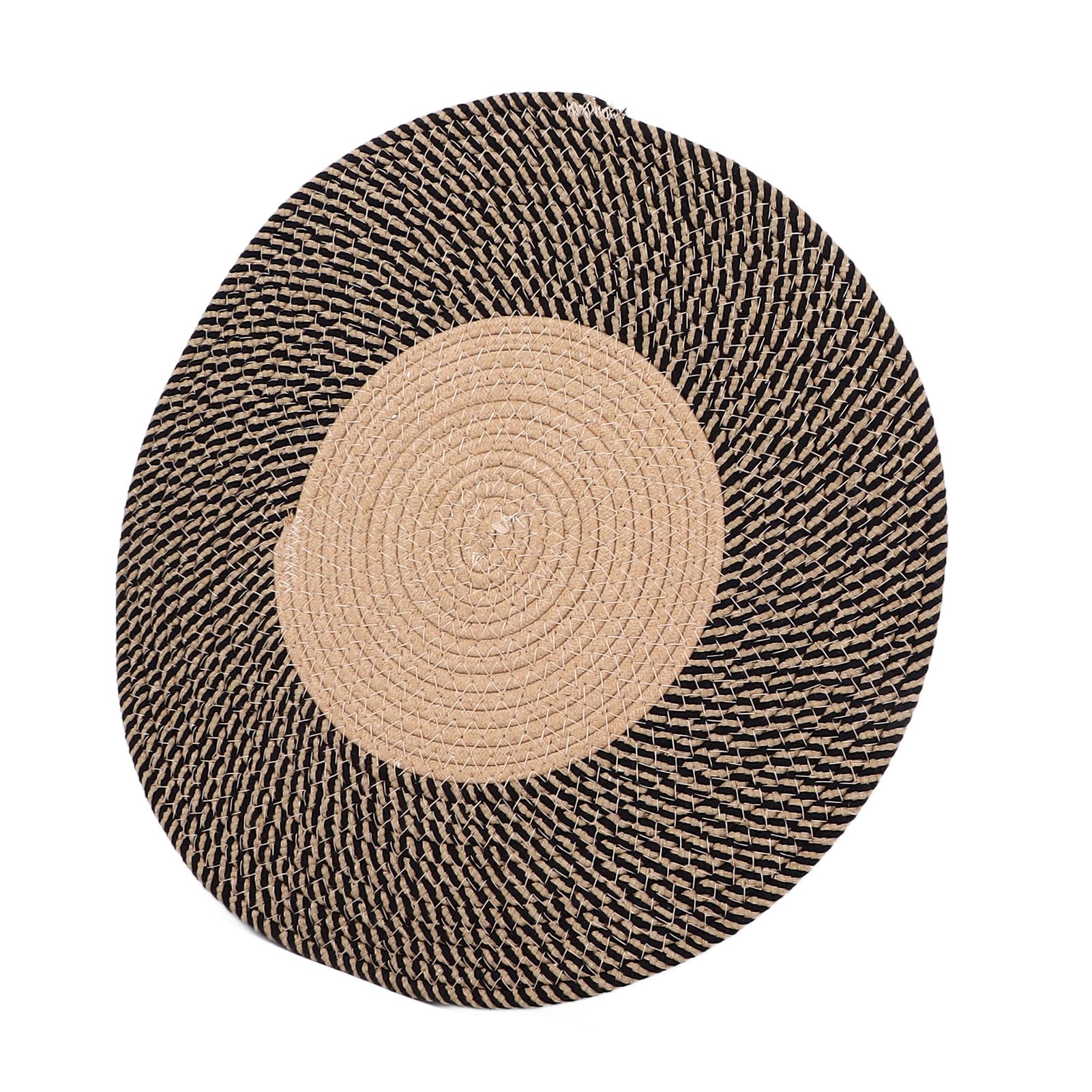Tapis en Jute élégant Rond Réversible Rétro Exquis pour Salle à Manger (100 cm / 39,37 Pouces)