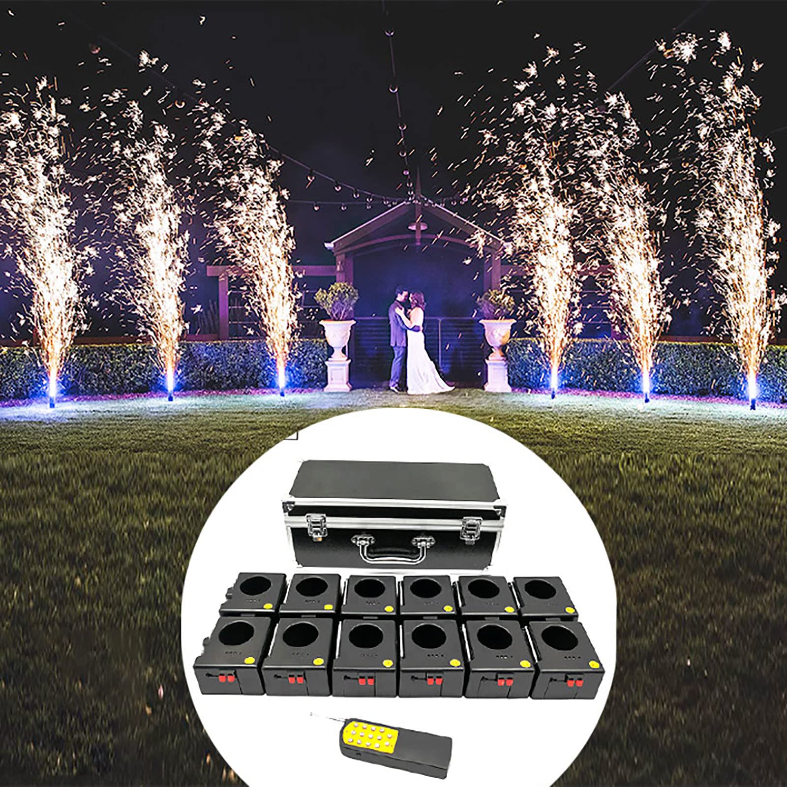 Macchina per Fuochi D'artificio a Freddo, Ricevitore Pirotecnico a Freddo, Trigger a Getto di Scena, 2 Ricevitori Pirotecnici Remoti Senza Fili 8/12 Attrezzature per Palcoscenici,12pcs-Receiver