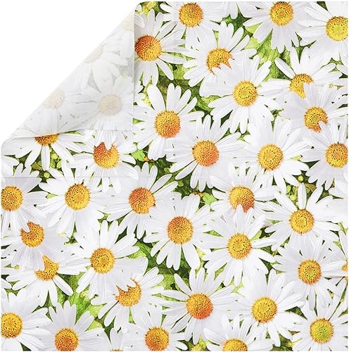 Miniatura 9 de Juvale Servilletas de papel con estampado floral de margaritas, 2 capas de 6.5 x 6.5 pulgadas, plegadas, paquete de 100 unidades, color blanco,