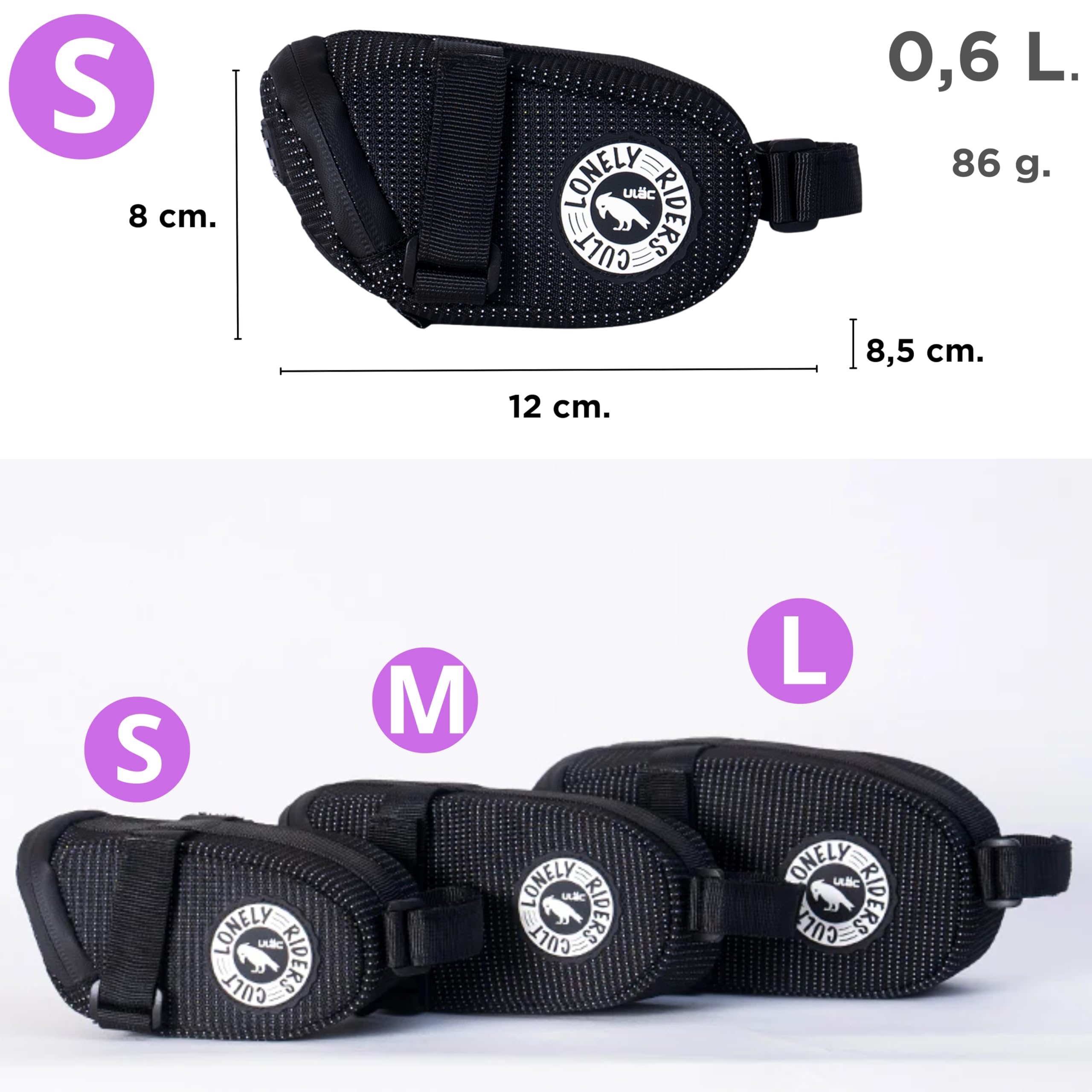 ULAC Neo Porter RADTAIL Sacoche de Selle de vélo Noir 0,6 l