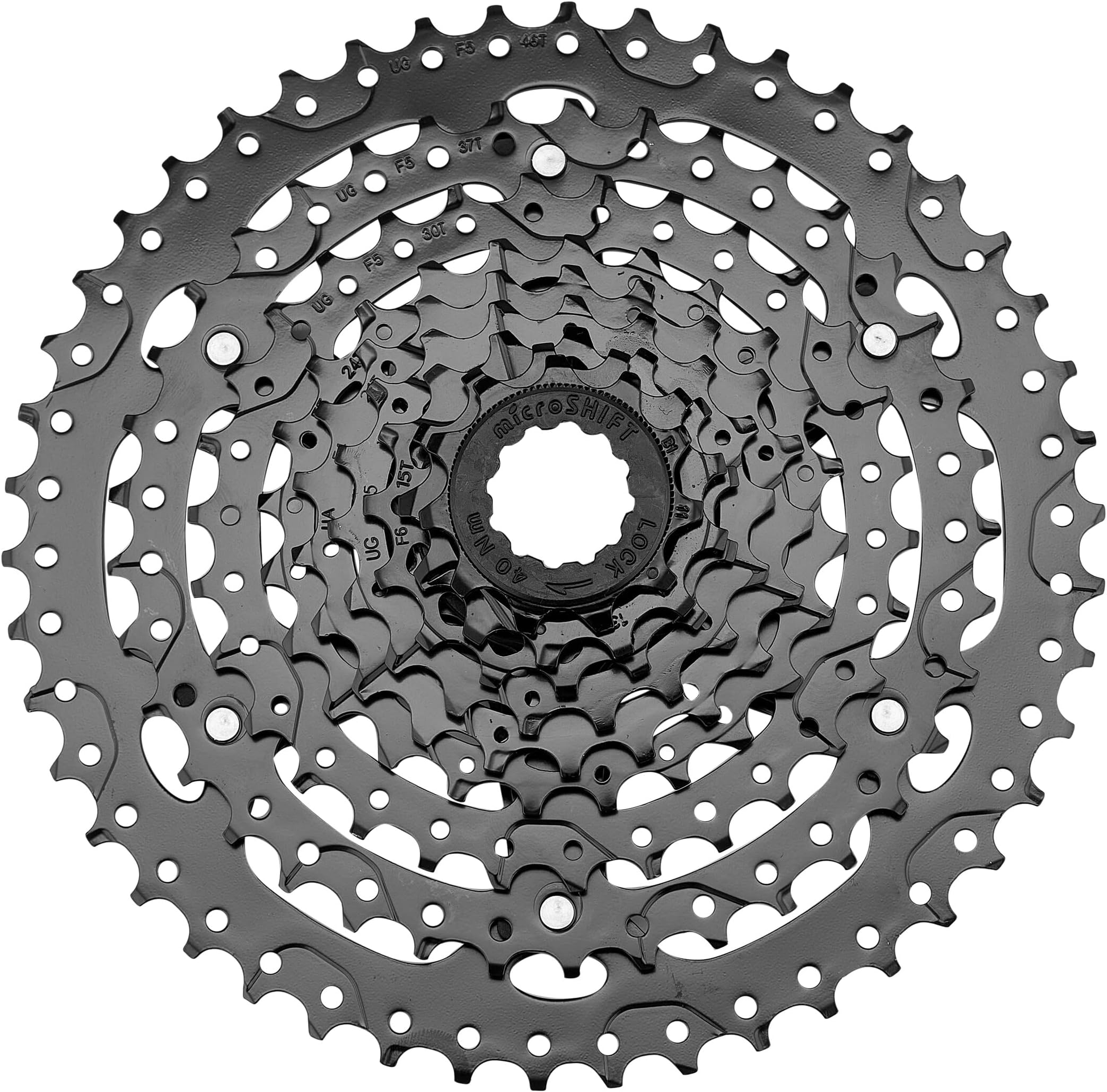 Microshift | Advent Cassette | 9-Speed | 11-46T | ED Black | Hardened Steel Cog