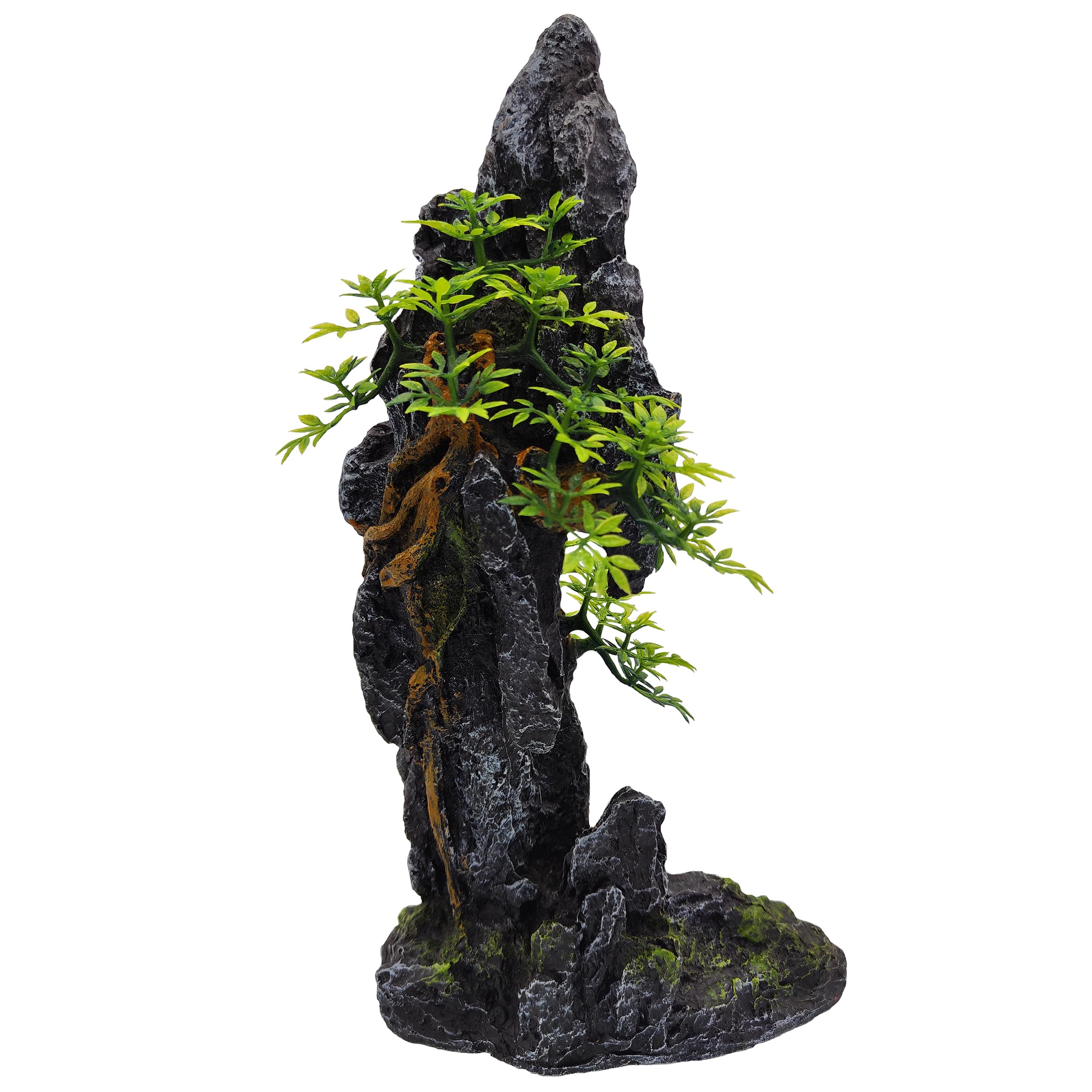 BCSIUHDLarge Fish Tank Decorations - Aquarium Ornament Mountain View Stone Tree Rock Cave Large Fish Tank Decorations