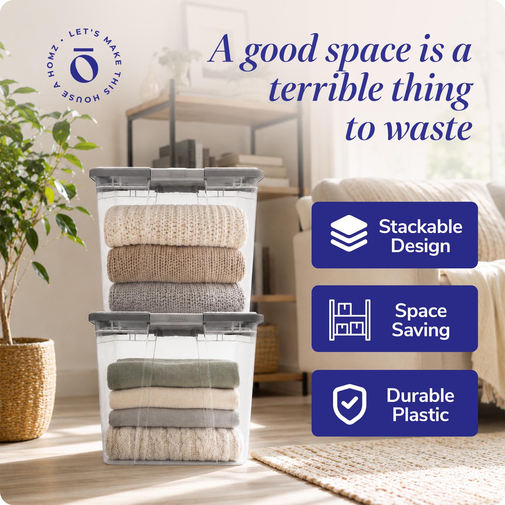 Amazon.com - HOMZ 2-Pack Secure Latch, Clear Plastic Storage