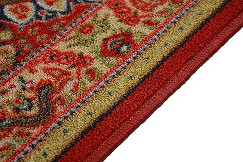 Miniatura 7 de Alfombra de pasillo de tamaño personalizado, diseño de medallón persa oriental rojo, alfombras extralargas para pasillos (36 pulgadas de ancho x