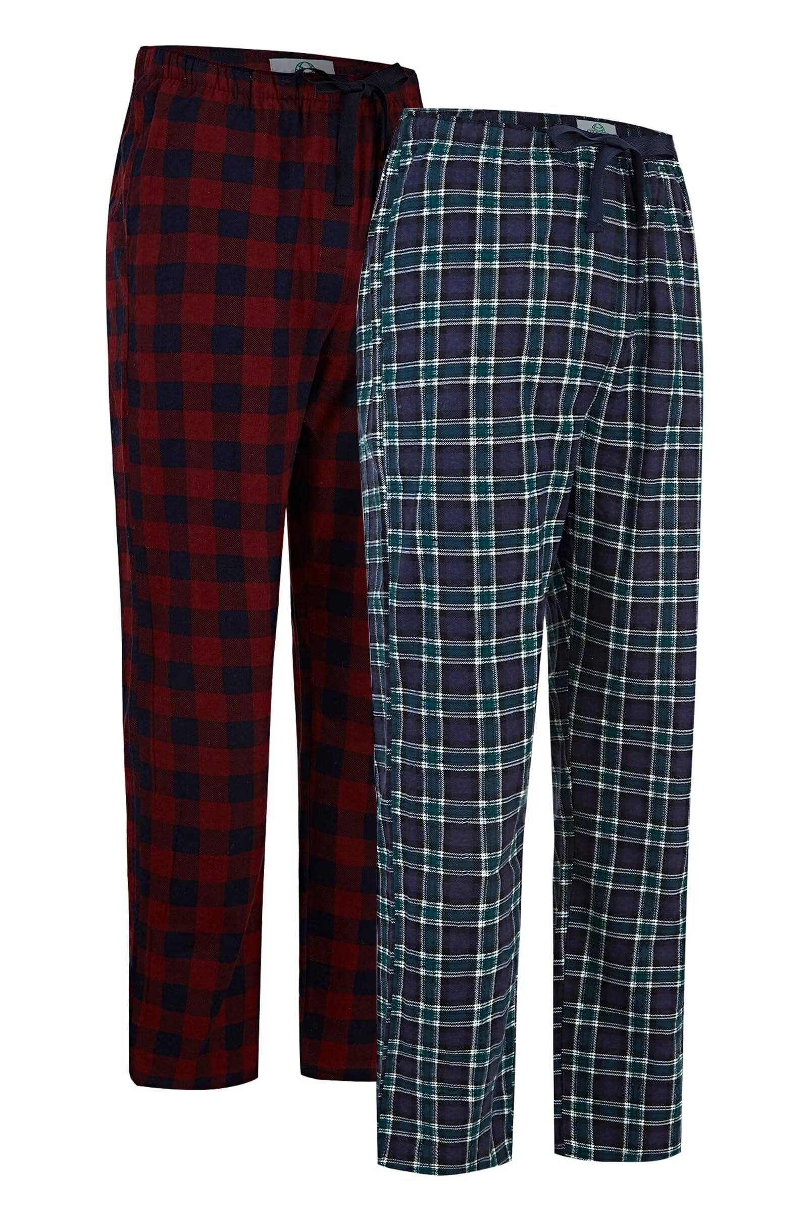 GLOBAL Men's Pyjama Bottoms | 100% Cotton Flannel