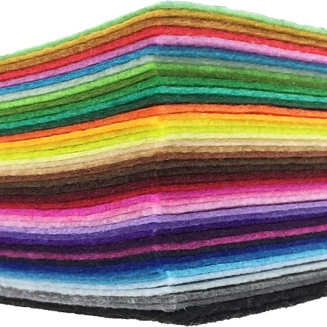 flic-flac 42pcs Felt Fabric Sheet DIY Craft Squares Nonwoven 1mm Thick (20 X 30 cm)