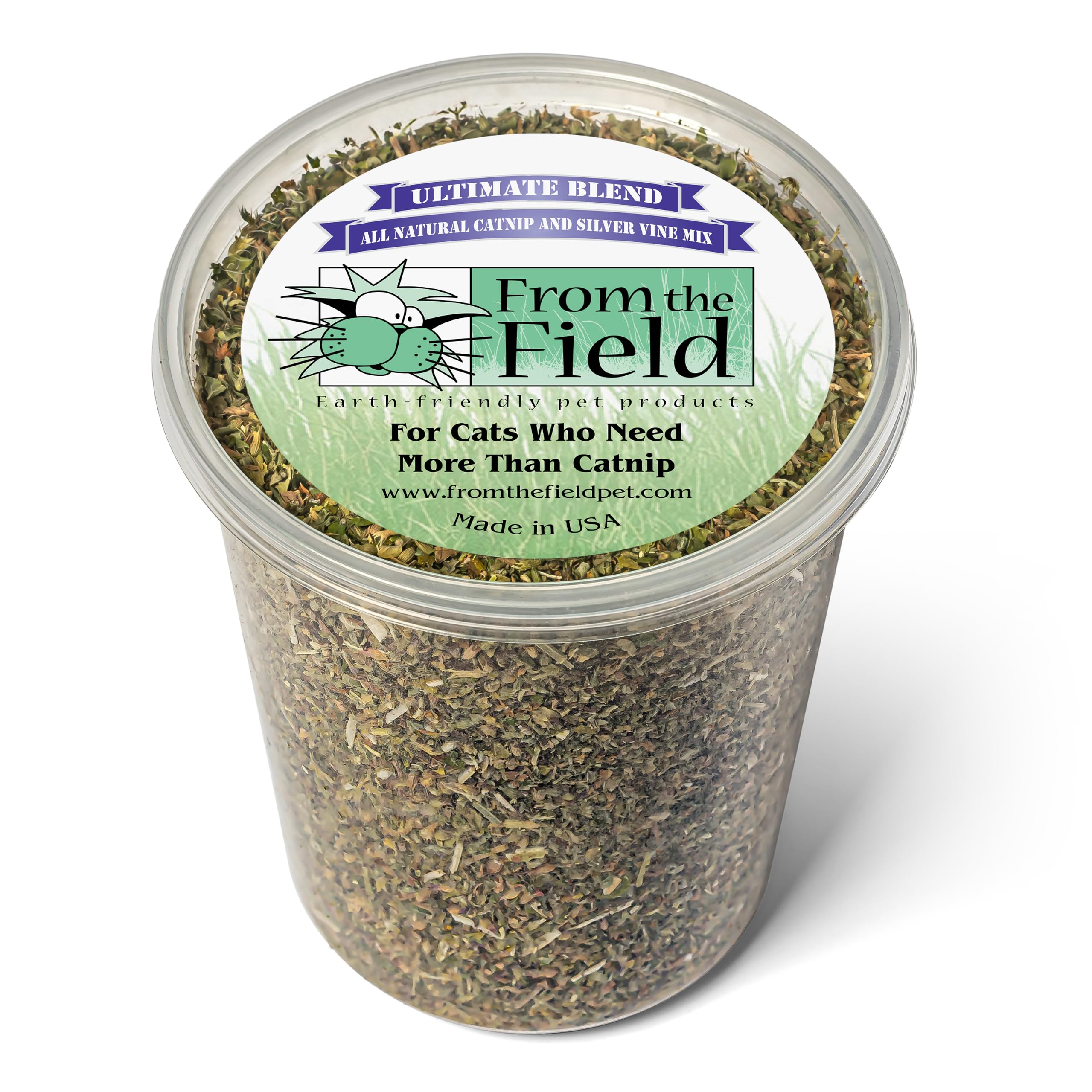 from The Field Ultimate Blend Katzenminze und Silberrebe, Premium-Katzenminze aus den USA für Spielzeug und Spielzeit, frisch, potent, ungiftig, umweltfreundlich, sicher für Kätzchen und Katzen