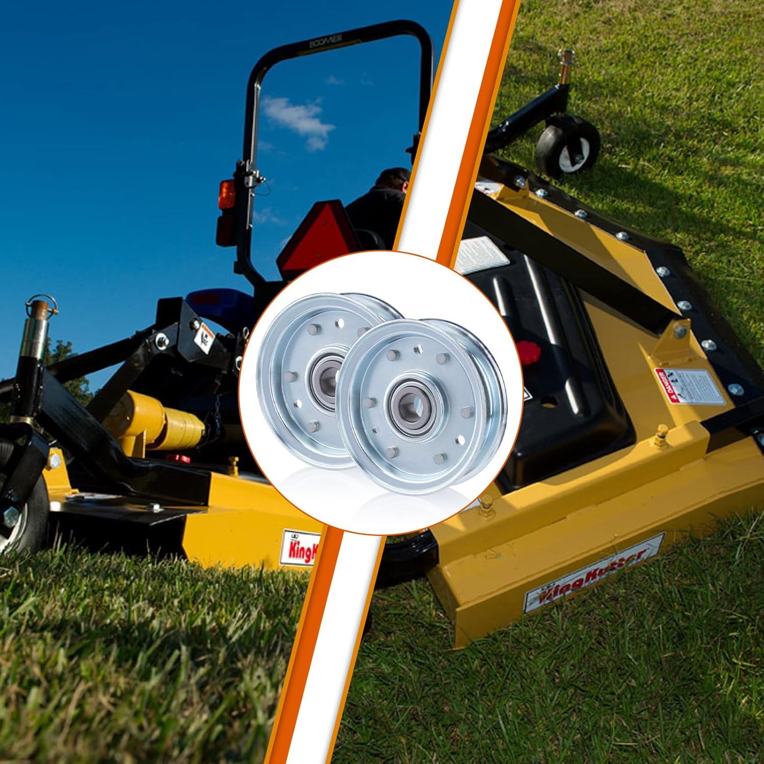 2-Pack Finish Mower Idler Pulley, Replaces King Kutter Part #164090, for RFM Series Finish Mowers,4', 5', 6' Mowers